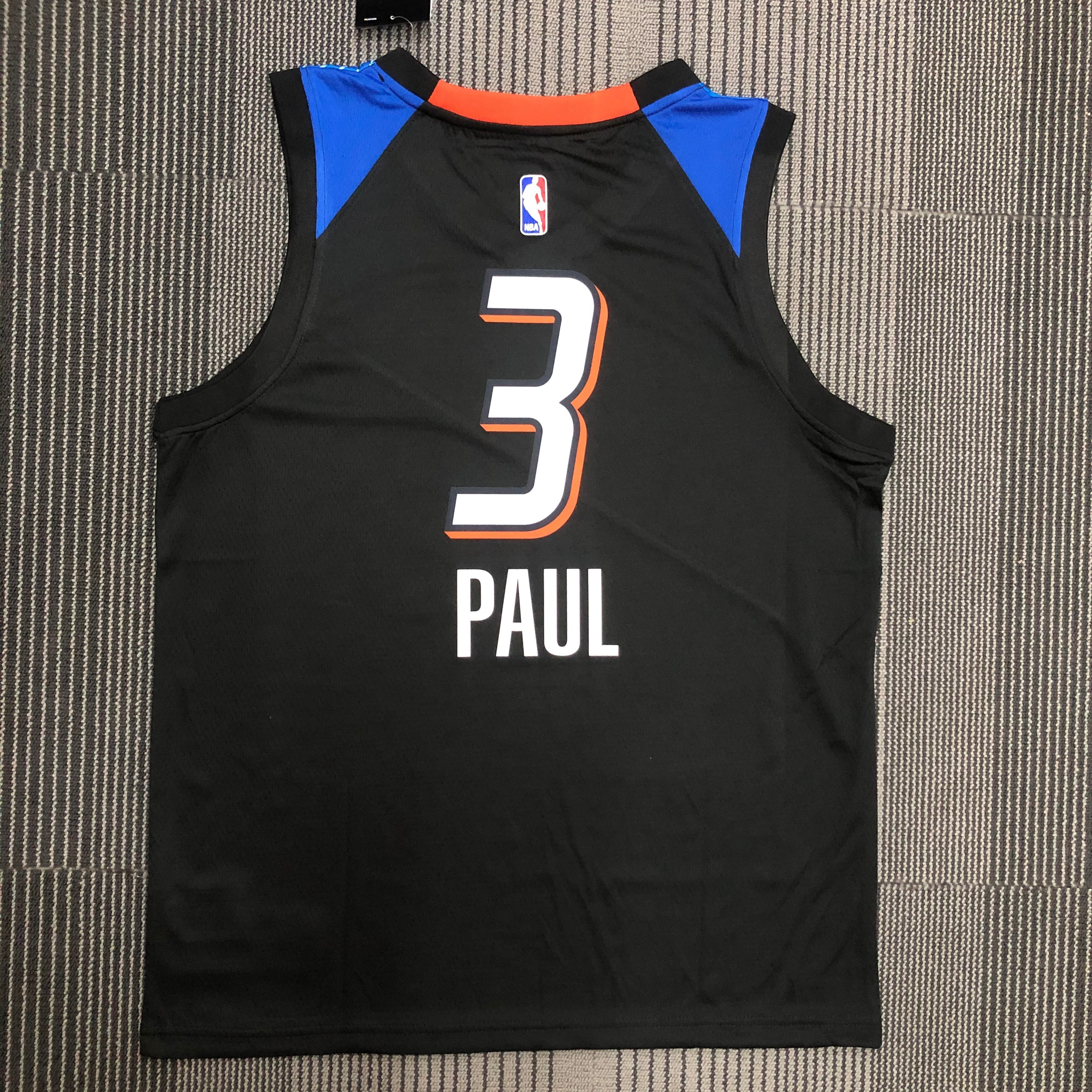 NBA Men Oklahoma City Thunder City Version Black #3 PAUL Jersey High Quality Name and Number Print - leoleo123123