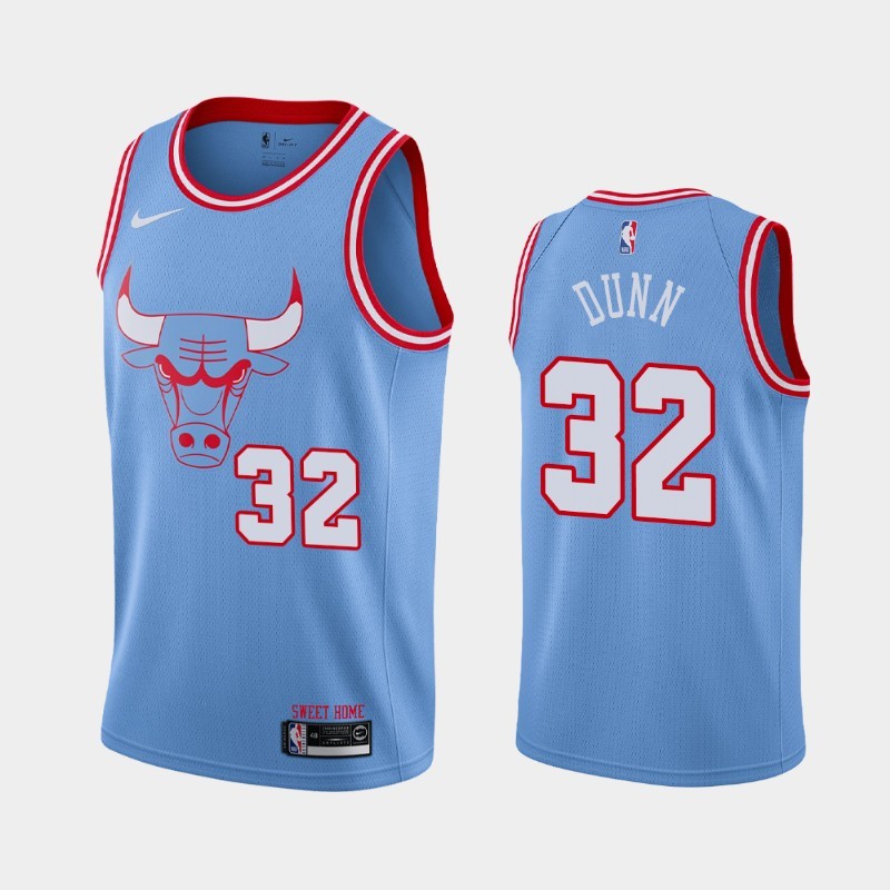 NBA Men Chicago Bulls 19-20 Season Light Blue #32 DUNN Jersey High Quality Name and Number Print - leoleo123123