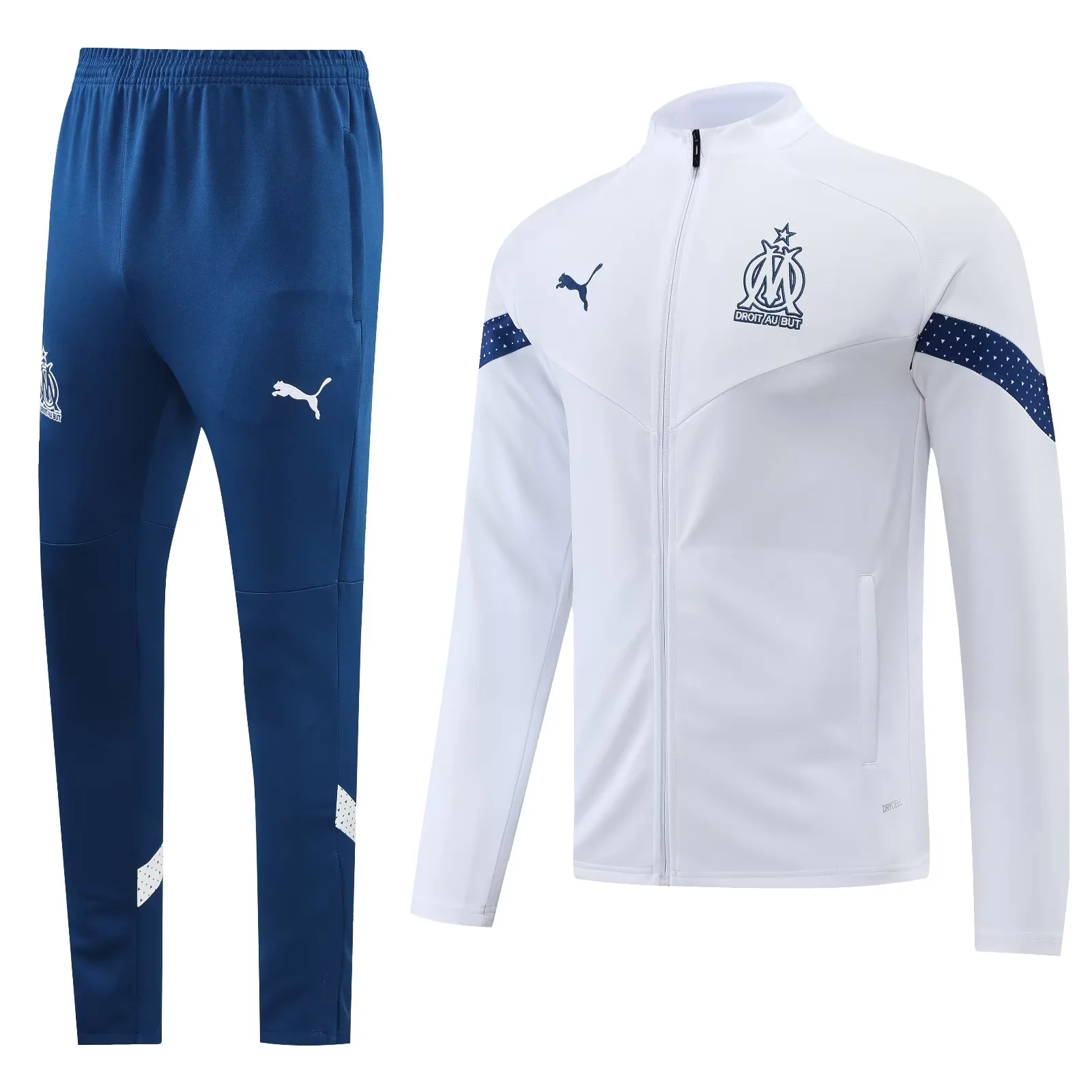22-23 Marseille All White Jacket Tracksuit Thai Quality - leoleo123123