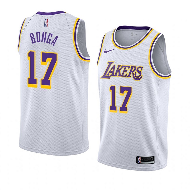 NBA Men Los Angeles Lakers #17 BONGA Retro White Round Neck Jersey High Quality Name and Number Print - leoleo123123