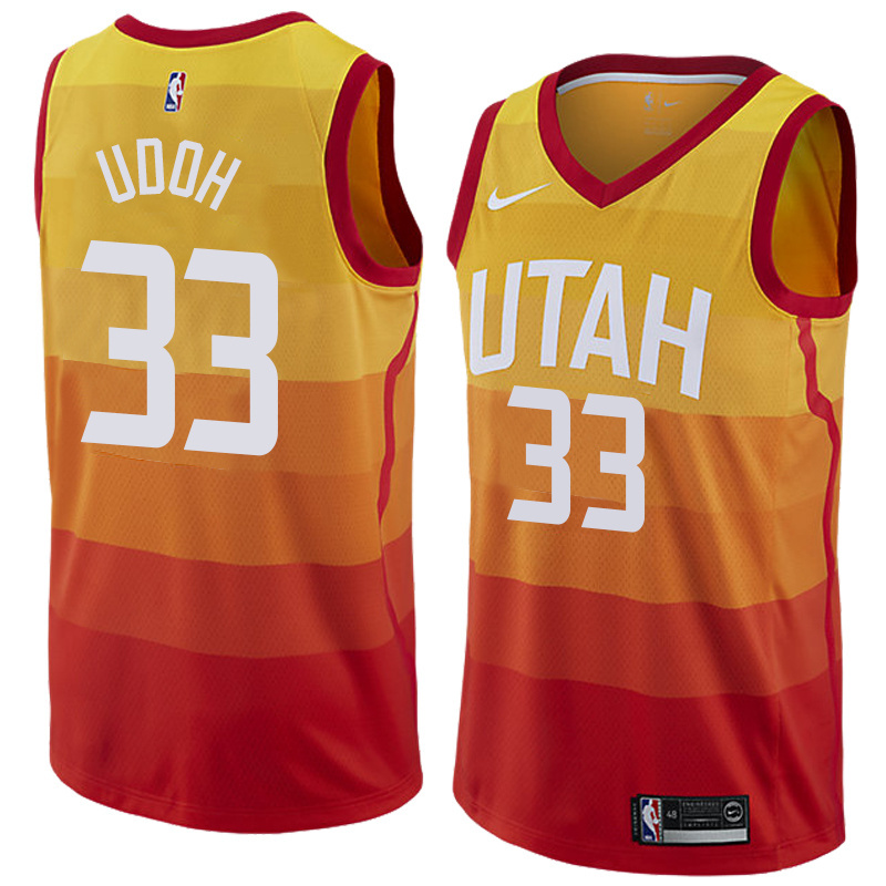 NBA Men Utah Jazz Yellow & Orange #33 UDOH Jersey High Quality Name and Number Print - leoleo123123