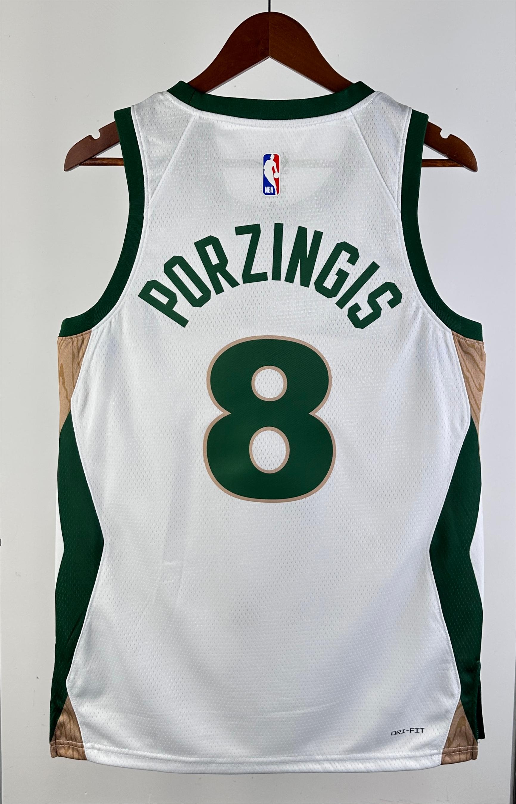 NBA Men Season 2024 Boston Celtics White City Edition #8 PORZINGIS Jersey High Quality Name and Number Print - leoleo123123