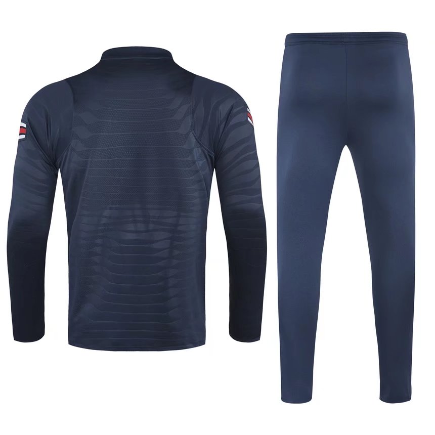 21/22 PSG Jordan Dark Blue Sweater Player Version Tracksuit with Zipper Thai Quality - leoleo123123