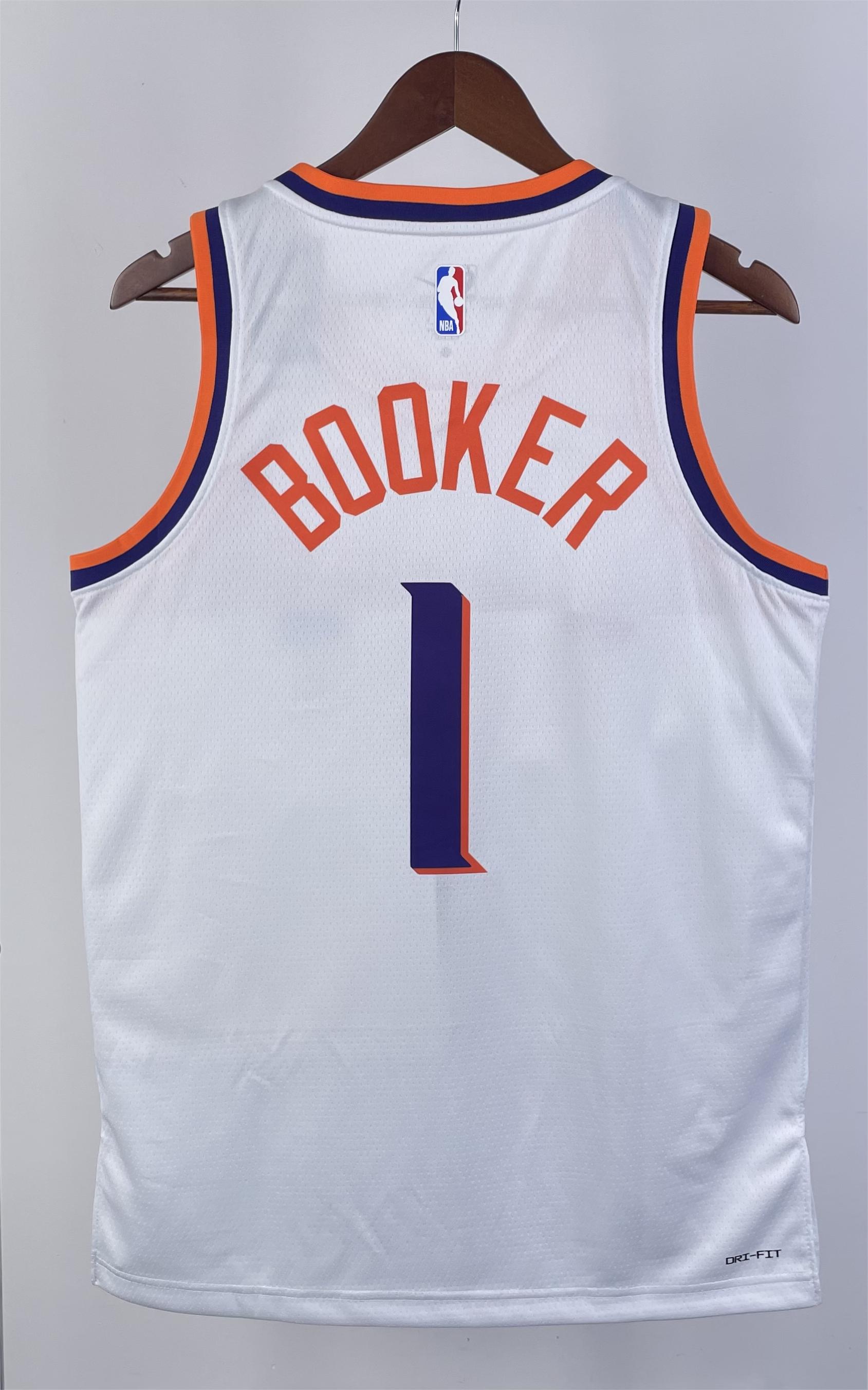 NBA Men 2024 Phoenix Suns White #1 BOOKER Jersey High Quality Name and Number Print - leoleo123123