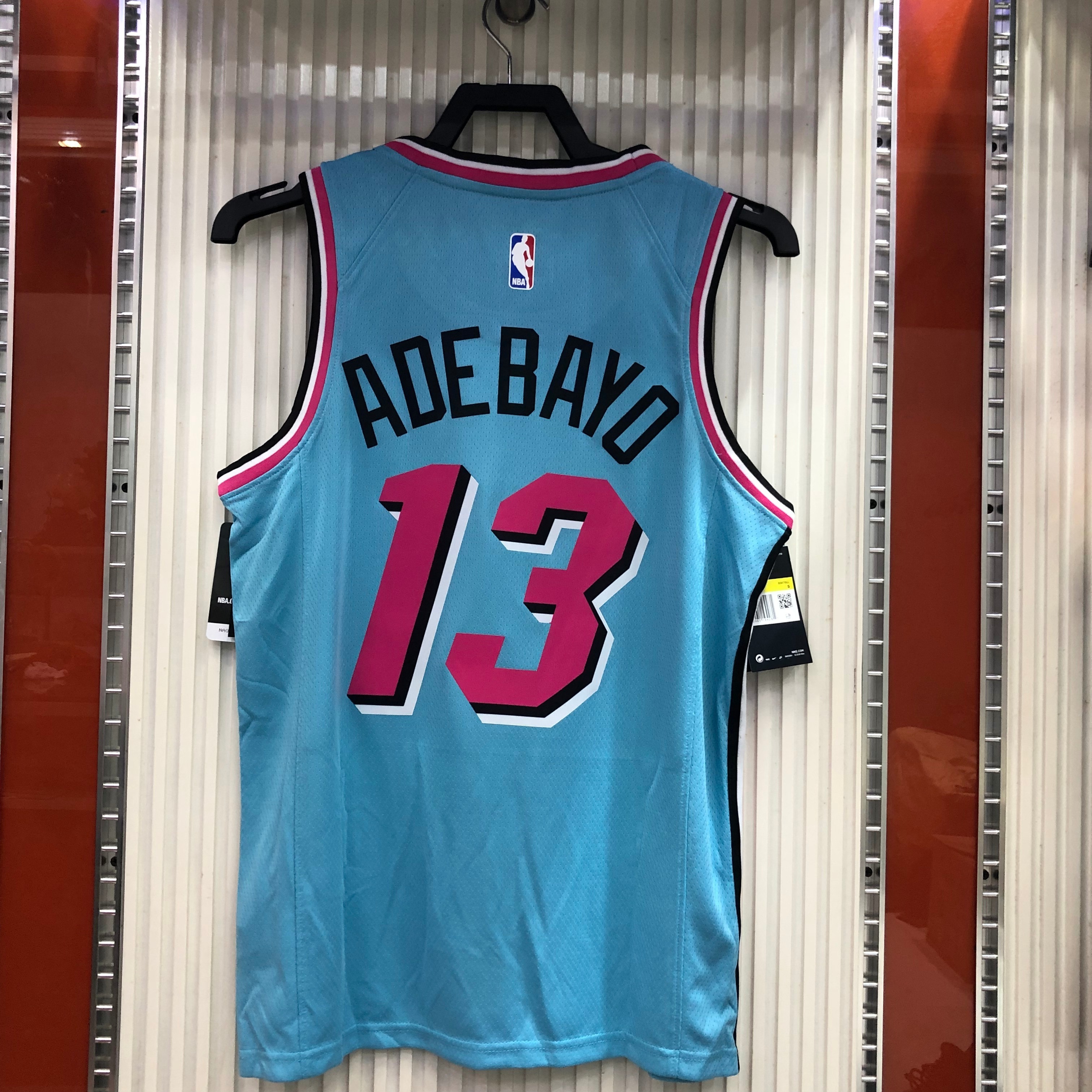 NBA Men Miami Heat Blue City #13 ADEBAYO Jersey High Quality Name and Number Print - leoleo123123
