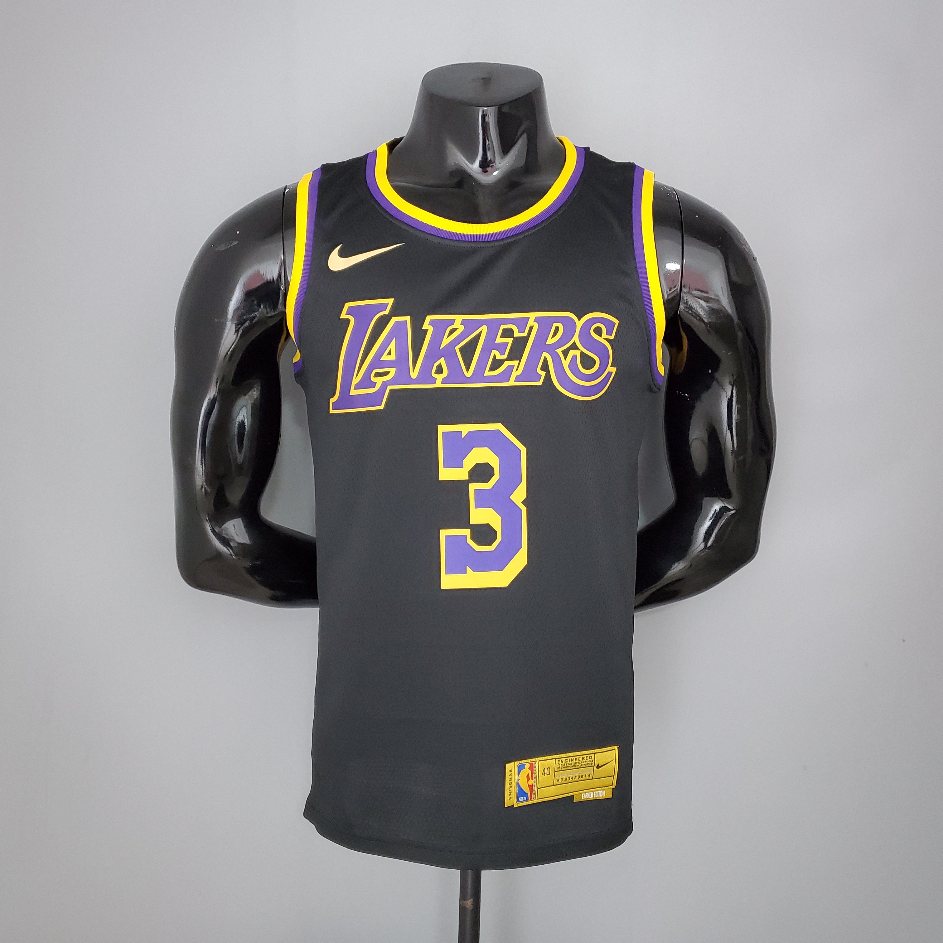2021 DAVIS#3 Lakers Bonus Edition Black NBA Jersey High Quality Name and Number Print - leoleo123123