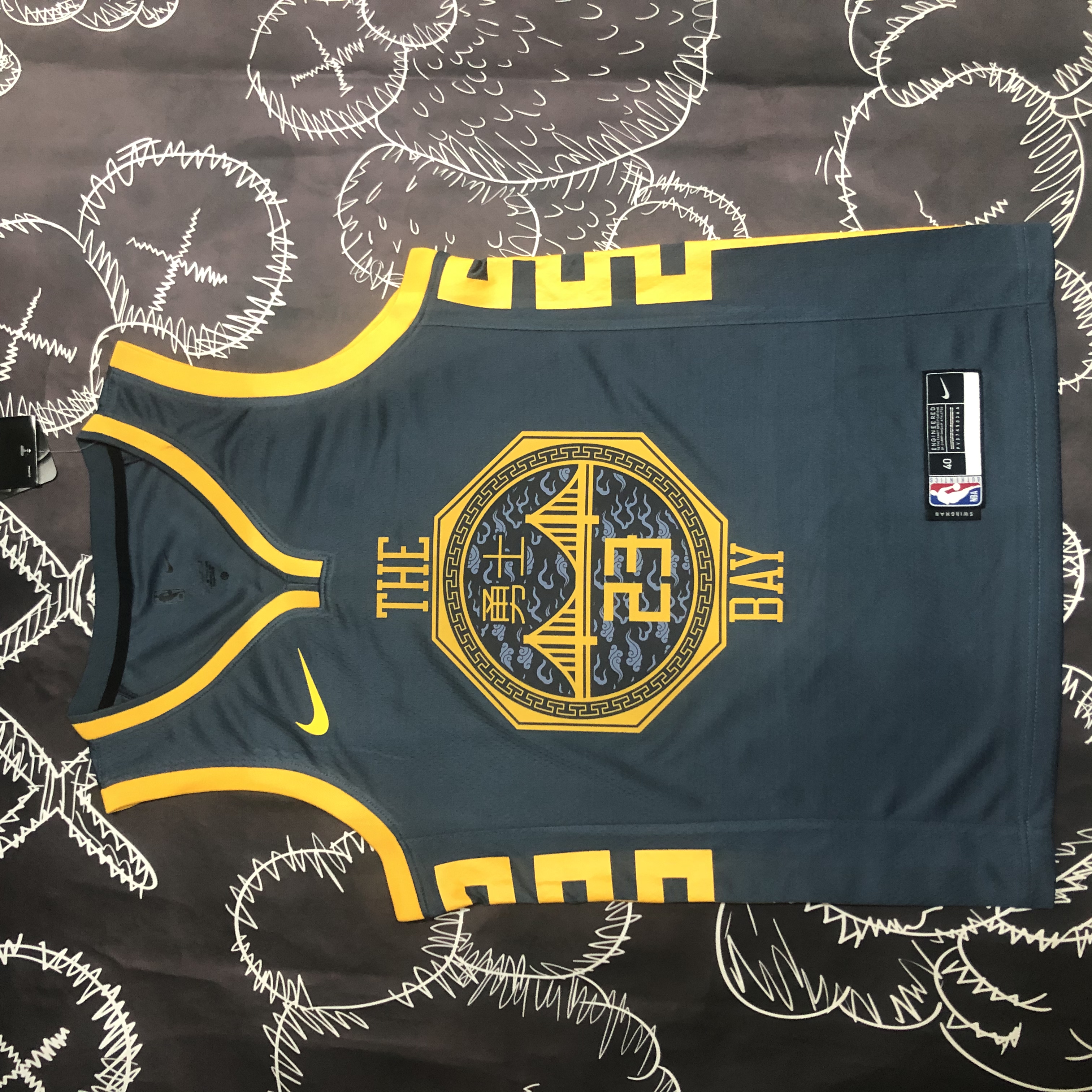 NBA Men Season 2018 Golden State Warriors Dark Grey #23 GREEN Jersey High Quality Name and Number Print - leoleo123123
