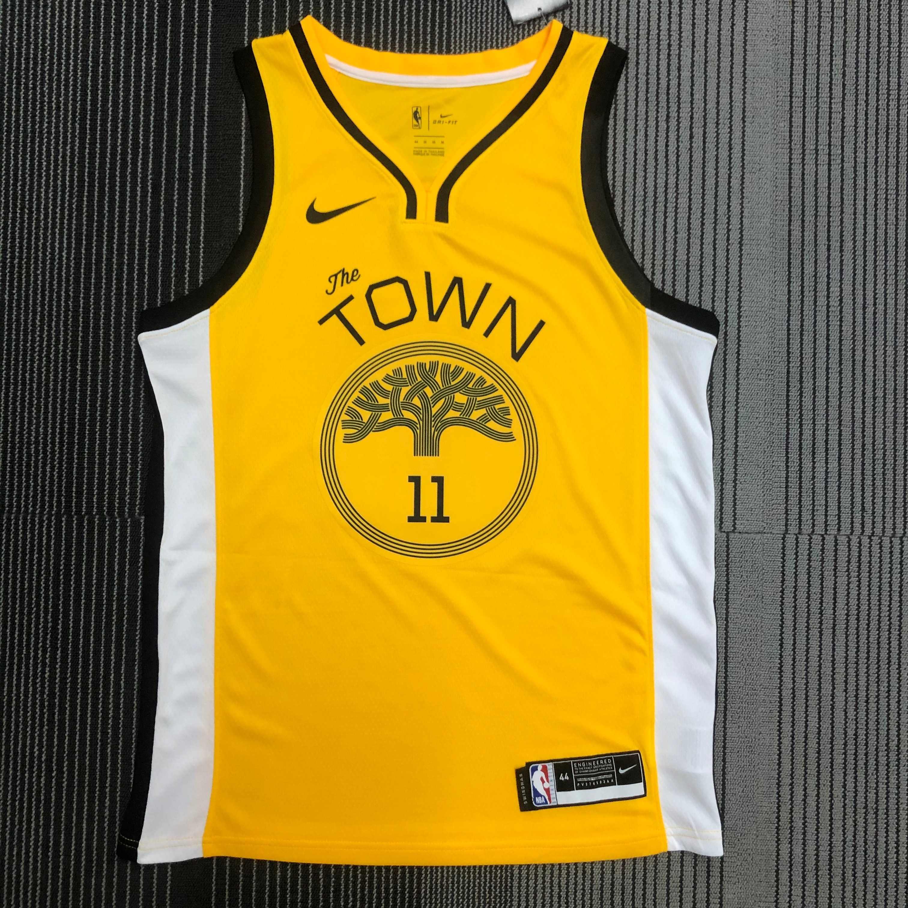 NBA Men Season 2018 Rewarding Version Golden State Warriors Yellow #11 THOMPSON Jersey High Quality Name and Number Print - leoleo123123
