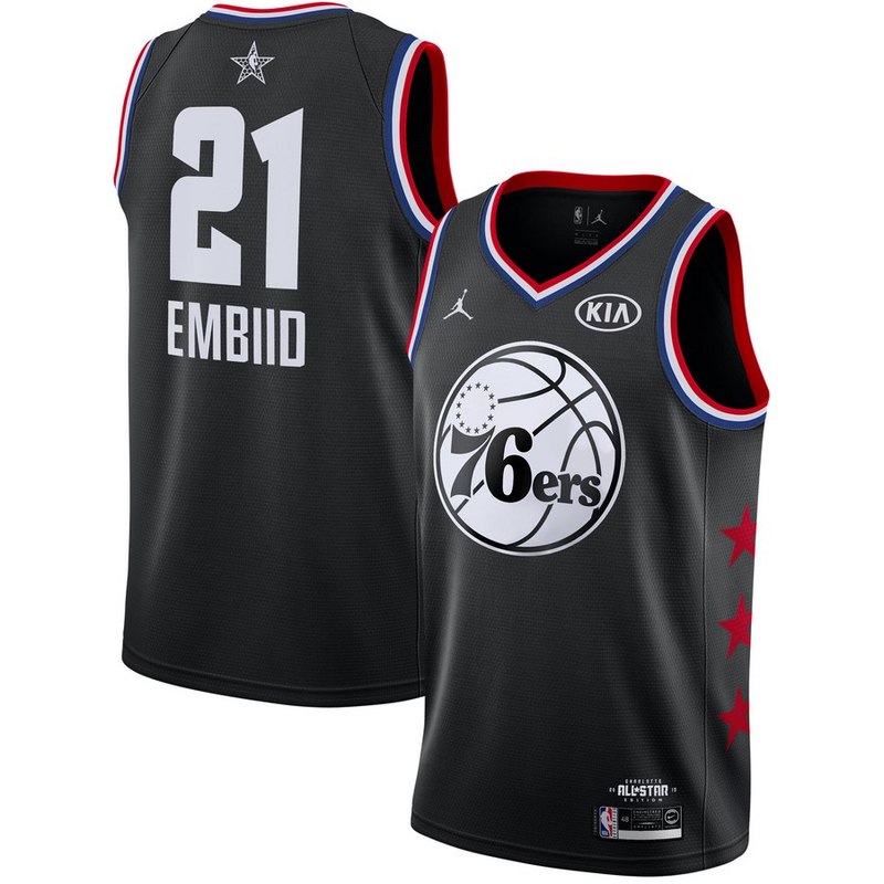 NBA Men 2019 All Star Jerseys Black #21 EMBIID Jersey High Quality Name and Number Print - leoleo123123