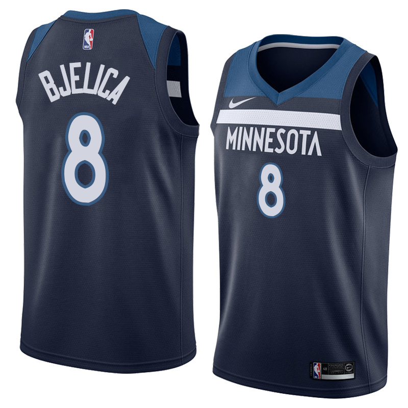 NBA Men Minnesota Timberwolves Dark Blue #8 BJELICA Jersey High Quality Name and Number Print - leoleo123123