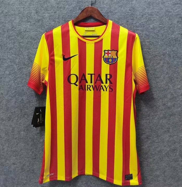 13-14 Barcelona Away Retro Jersey - leoleo123123
