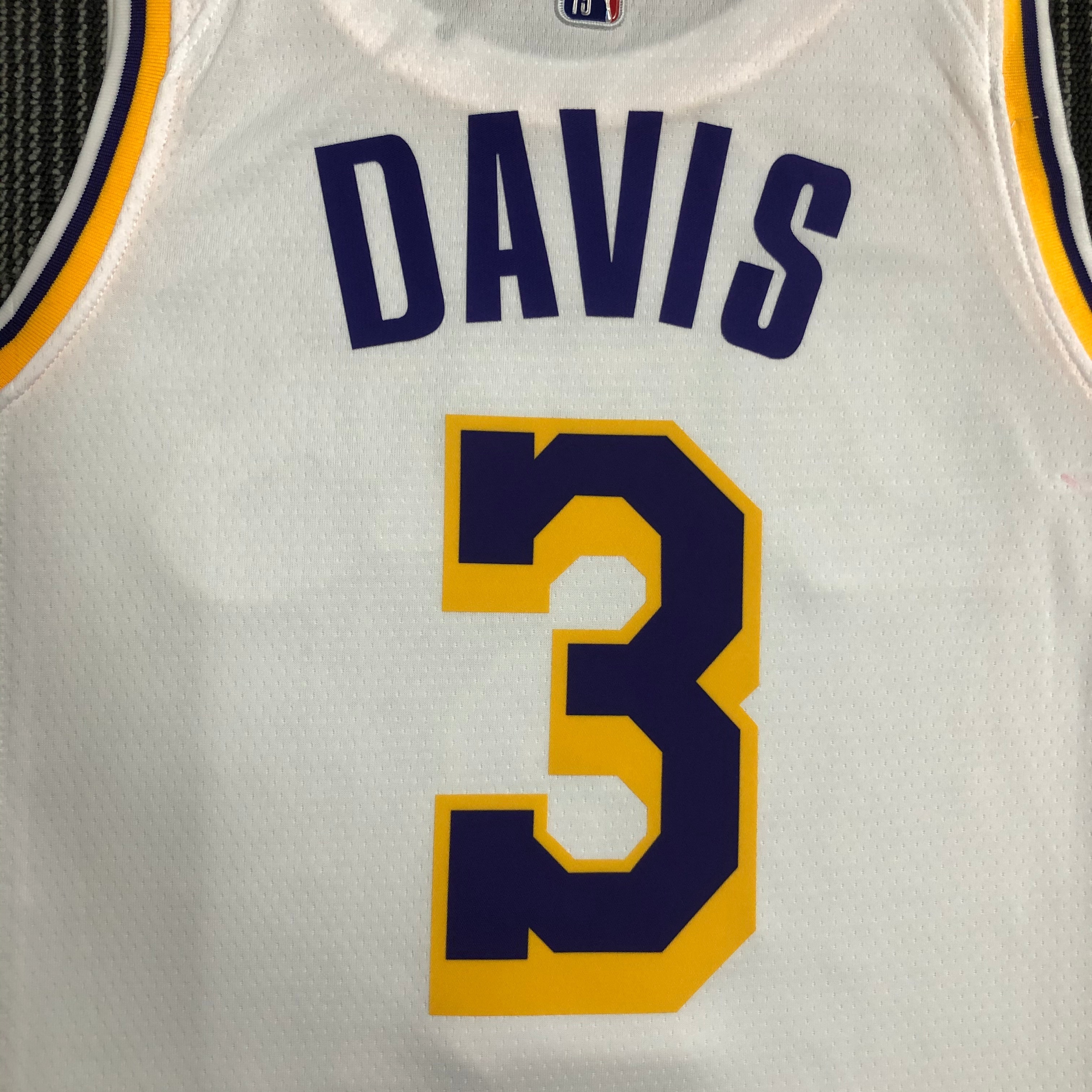 NBA 75th Anniversary Los Angeles Lakers White Round Neck #3 DAVIS Jersey High Quality Name and Number Print - leoleo123123