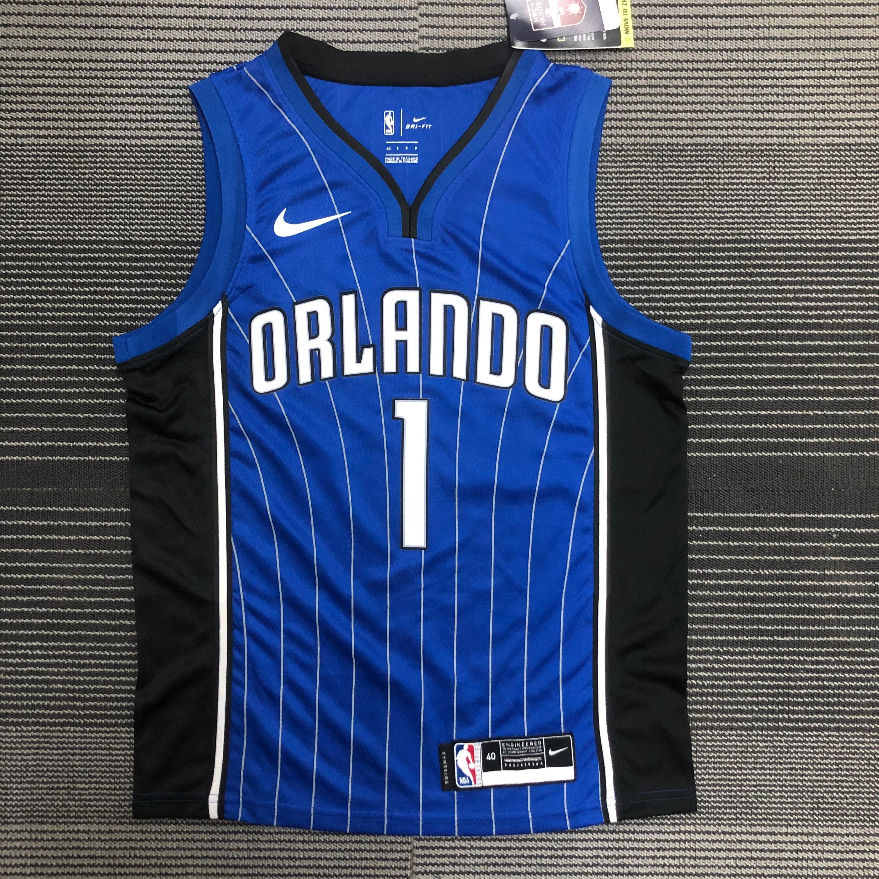 NBA Season Orlando Magic #1 McGRADY Blue Round Neck Jersey High Quality Name and Number Print - leoleo123123