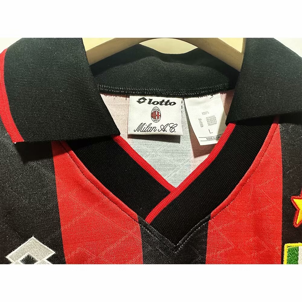 93/94 AC Milan Home Retro Jersey With Champions Patch - leoleo123123