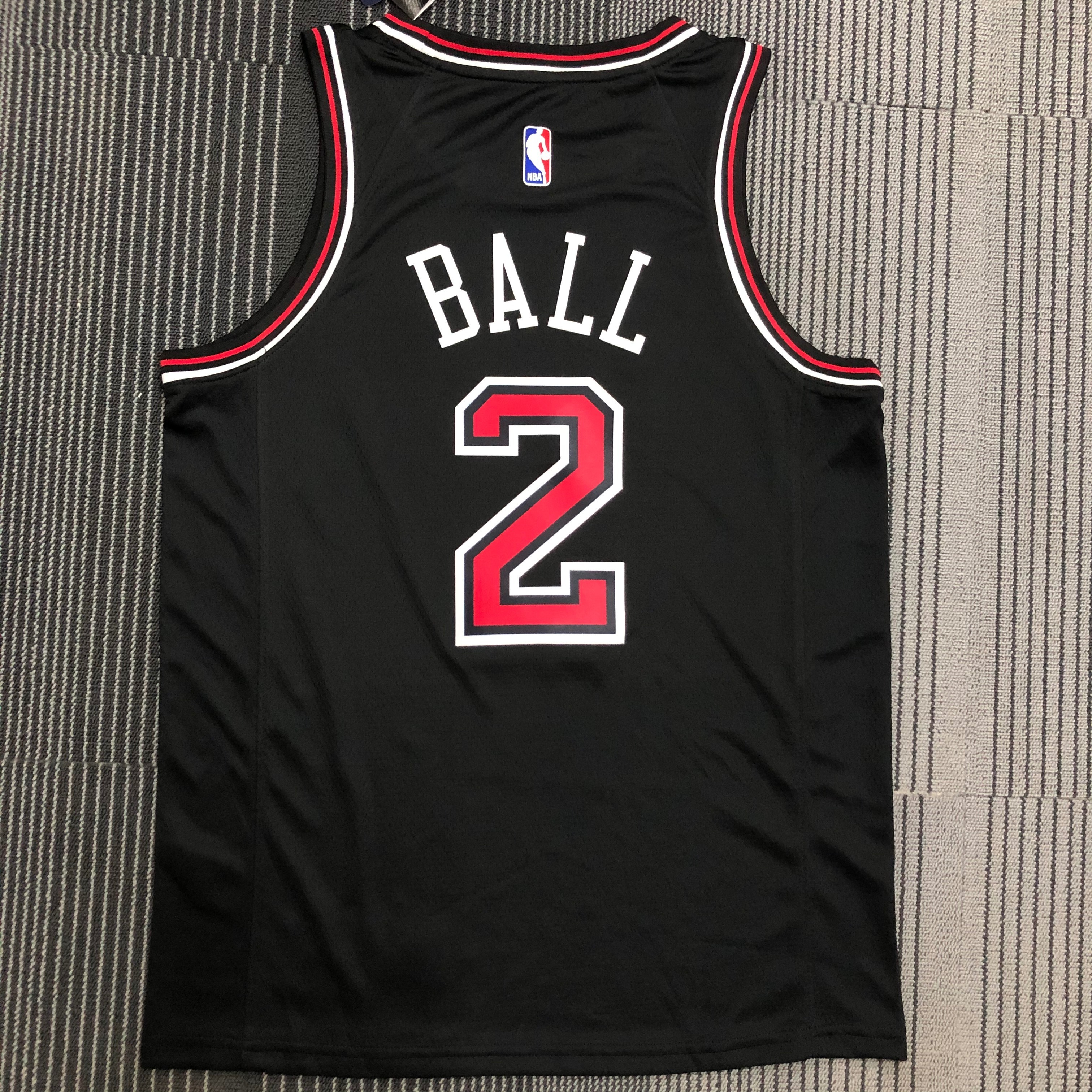 NBA Men Chicago Bulls Black #2 BALL Jersey High Quality Name and Number Print - leoleo123123