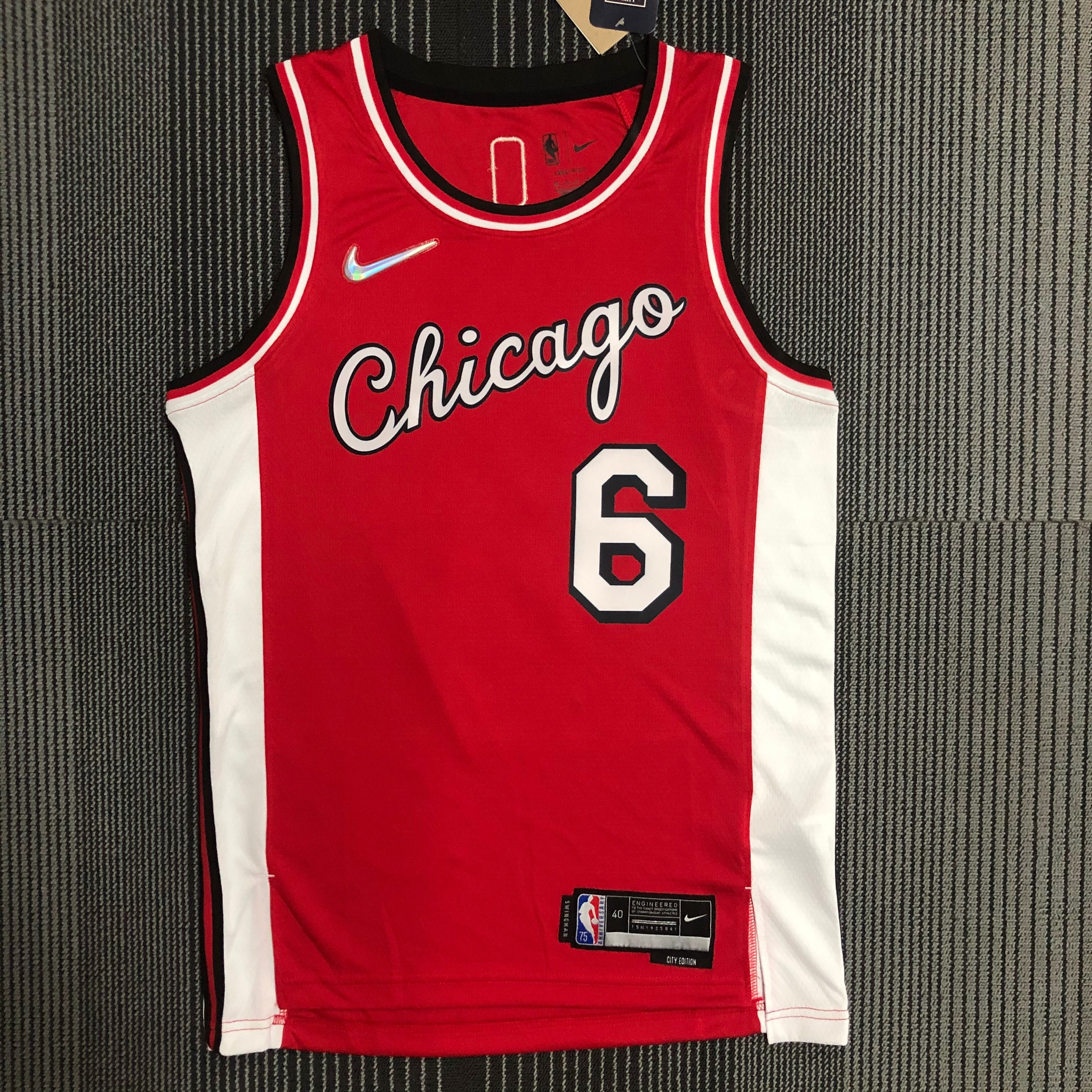 NBA Men 75th Anniversary Season 2022 Chicago Bulls Red #6 CARUSO Jersey High Quality Name and Number Print - leoleo123123