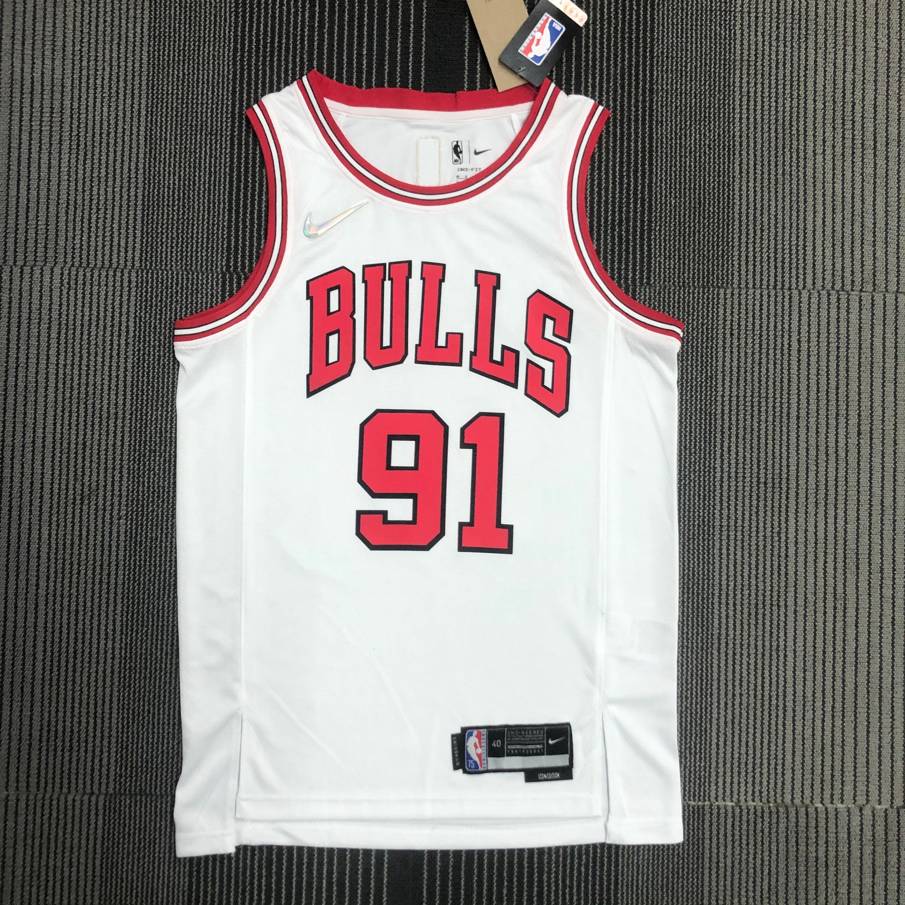 NBA Men 75th Anniversary Chicago Bulls White #91 RODMAN Jersey High Quality Name and Number Print - leoleo123123