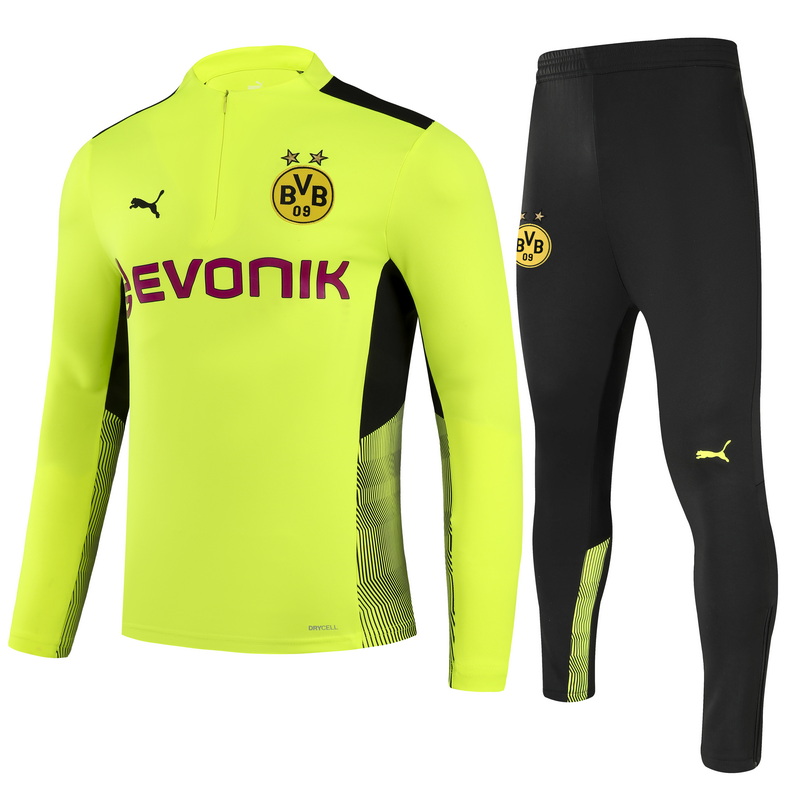 21/22 Dortmund Yellow with Zipper Sweater Tracksuit Thai Quality - leoleo123123