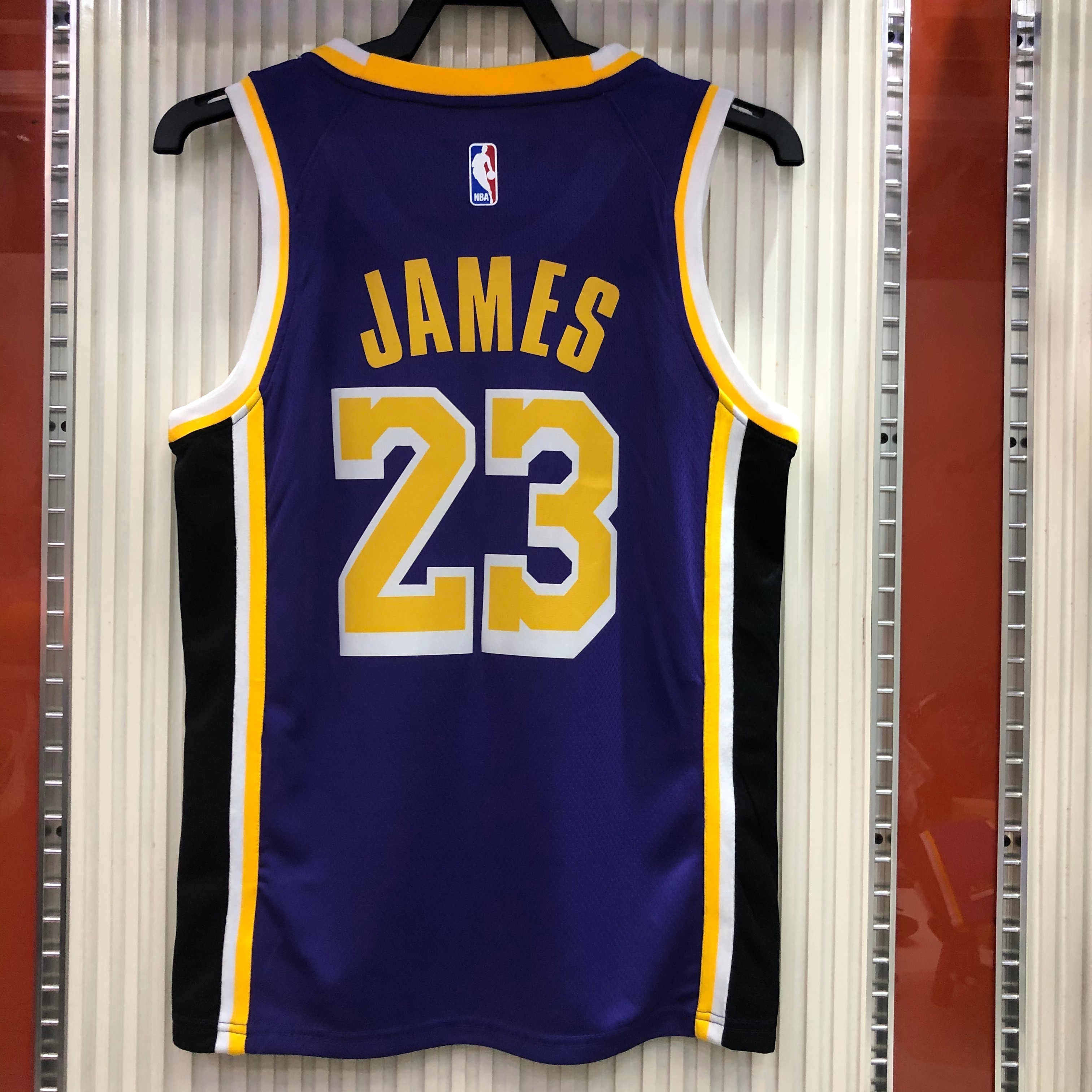 NBA Men Season 2021 Los Angeles Lakers #23 JAMES Purple Round Neck with Jordan logo Jersey High Quality Name and Number Print - leoleo123123