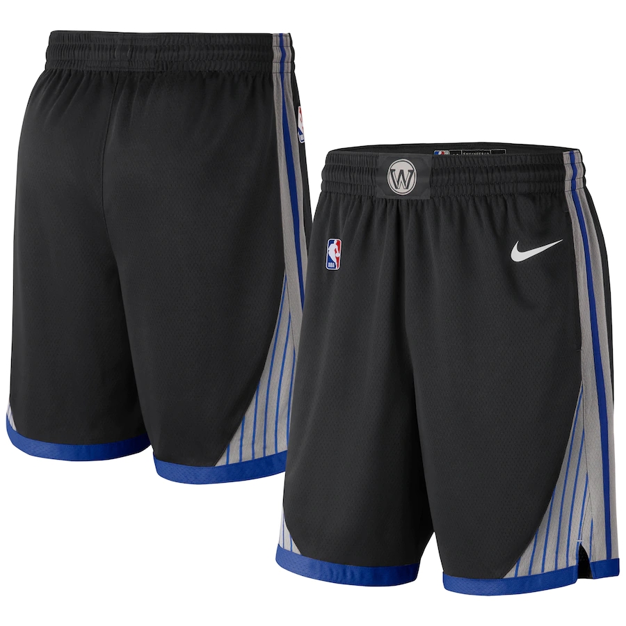 NBA Men Golden State Warriors 19-20 Season Black Pant Short High Quality Name and Number Print - leoleo123123