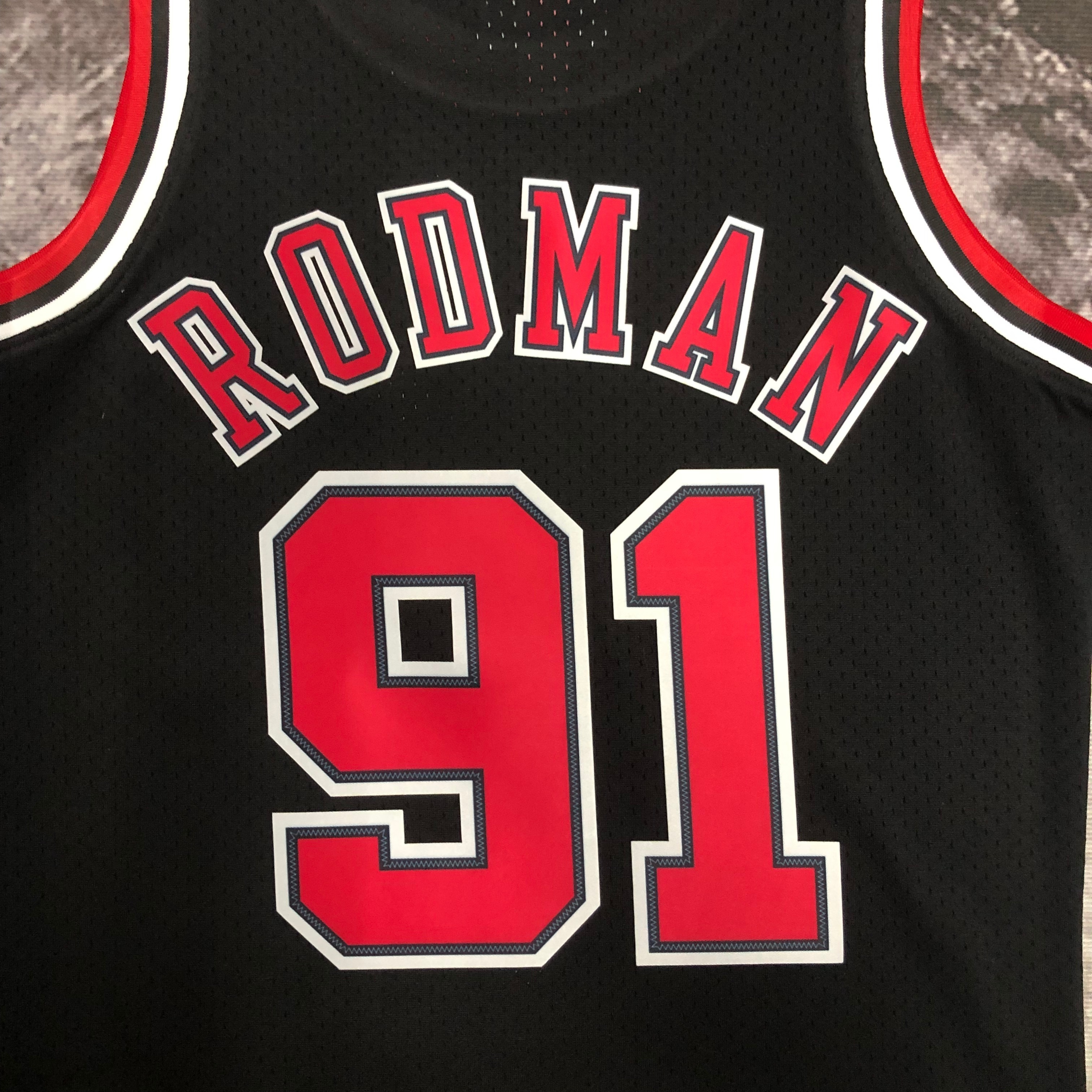 NBA Men Season 1998 Retro Chicago Bulls Black #91 RODMAN Jersey High Quality Name and Number Print - leoleo123123