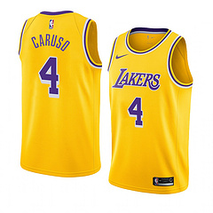 NBA Men Los Angeles Lakers Retro Yellow Round Neck #4 CARUSO Jersey High Quality Name and Number Print - leoleo123123
