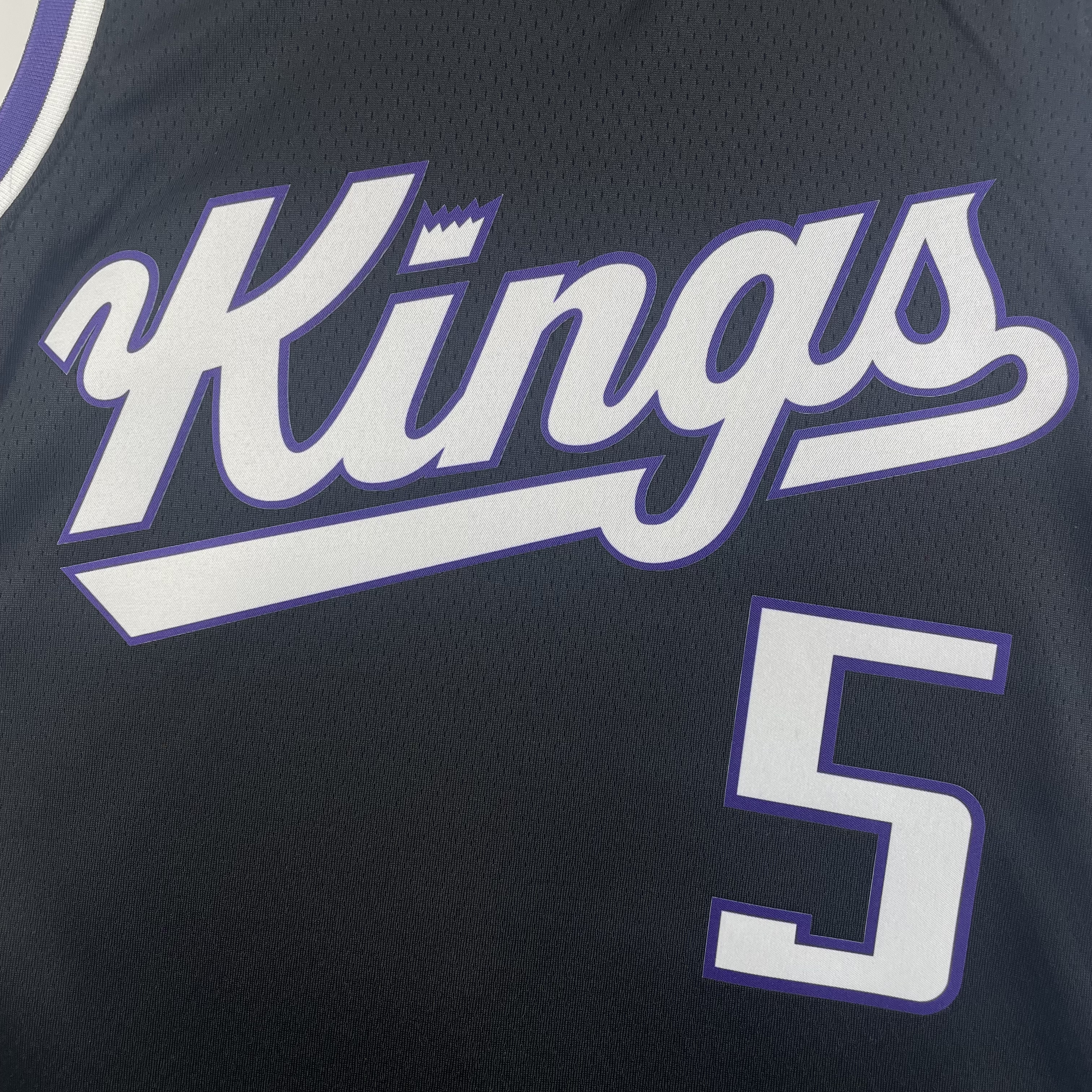 NBA Men 2024 Sacramento Kings Black #5 FOX Jersey High Quality Name and Number Print - leoleo123123