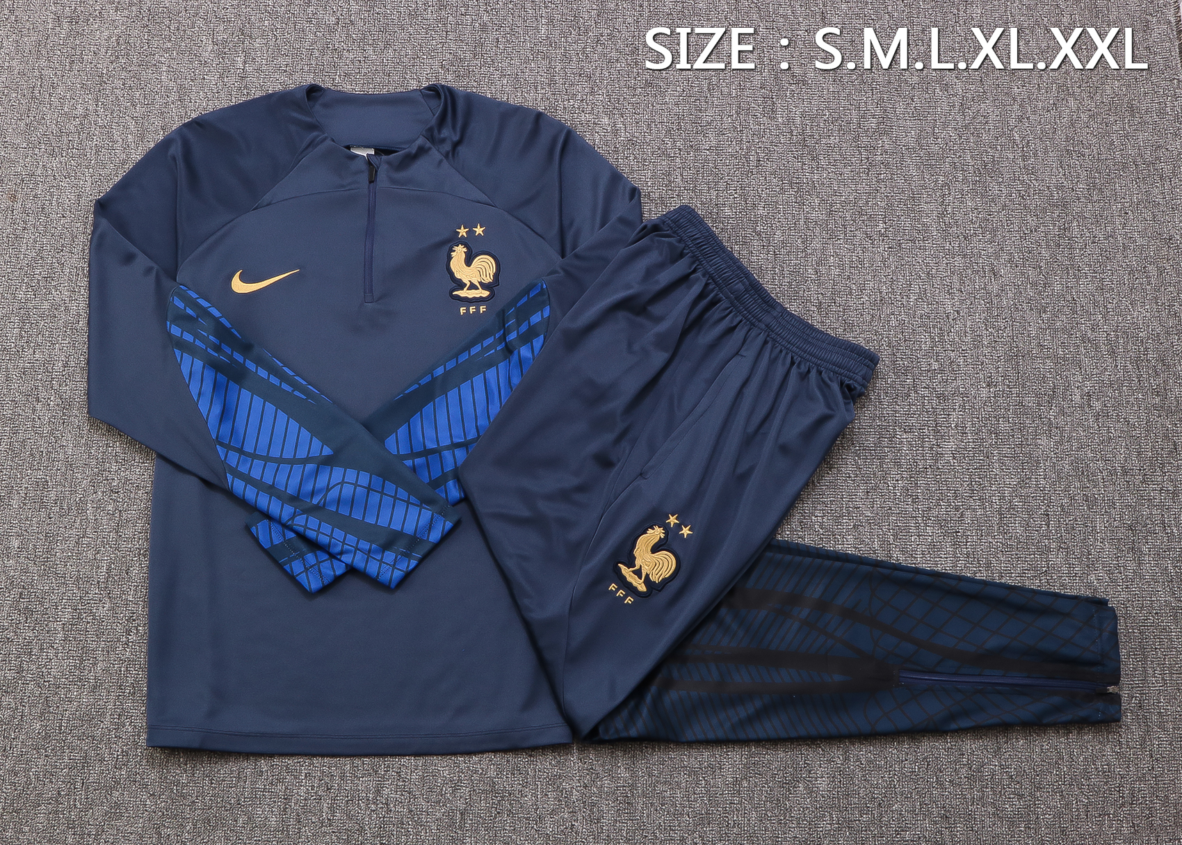 22-23 France Dark Blue Sweater Tracksuit Thai Quality - leoleo123123