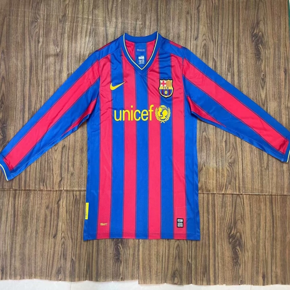 09/10 Barcelona Home Retro Jersey Long Sleeve - leoleo123123