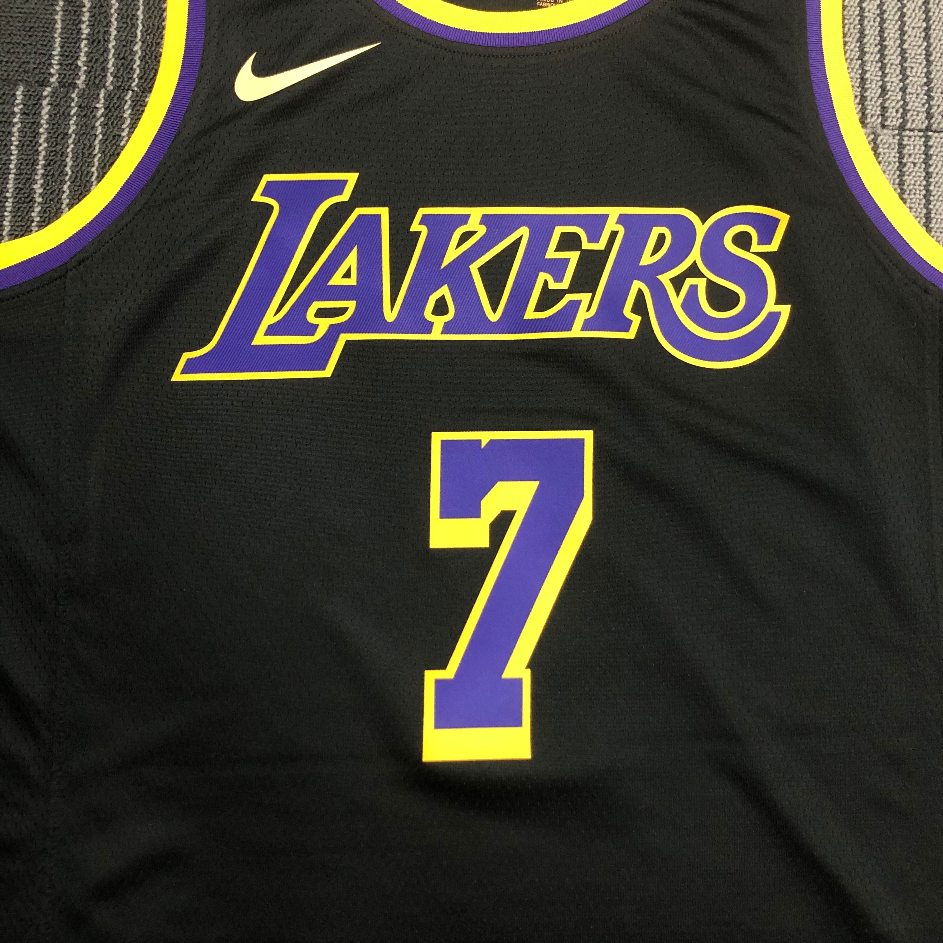 2021 NBA #7 ANTHONY Lakers Bonus Edition Black NBA Jersey High Quality Name and Number Print - leoleo123123