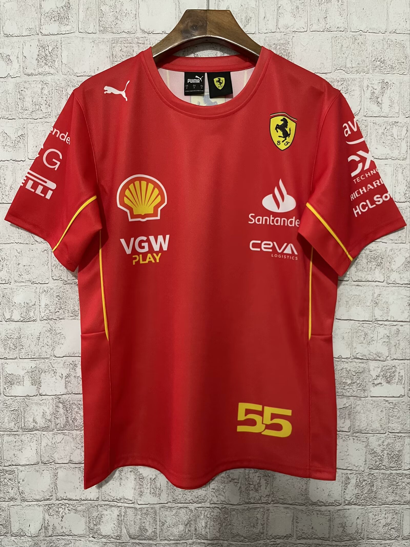 2024 Ferrari F1 Team POLO Round Collar T-Shirt N 55 - leoleo123123