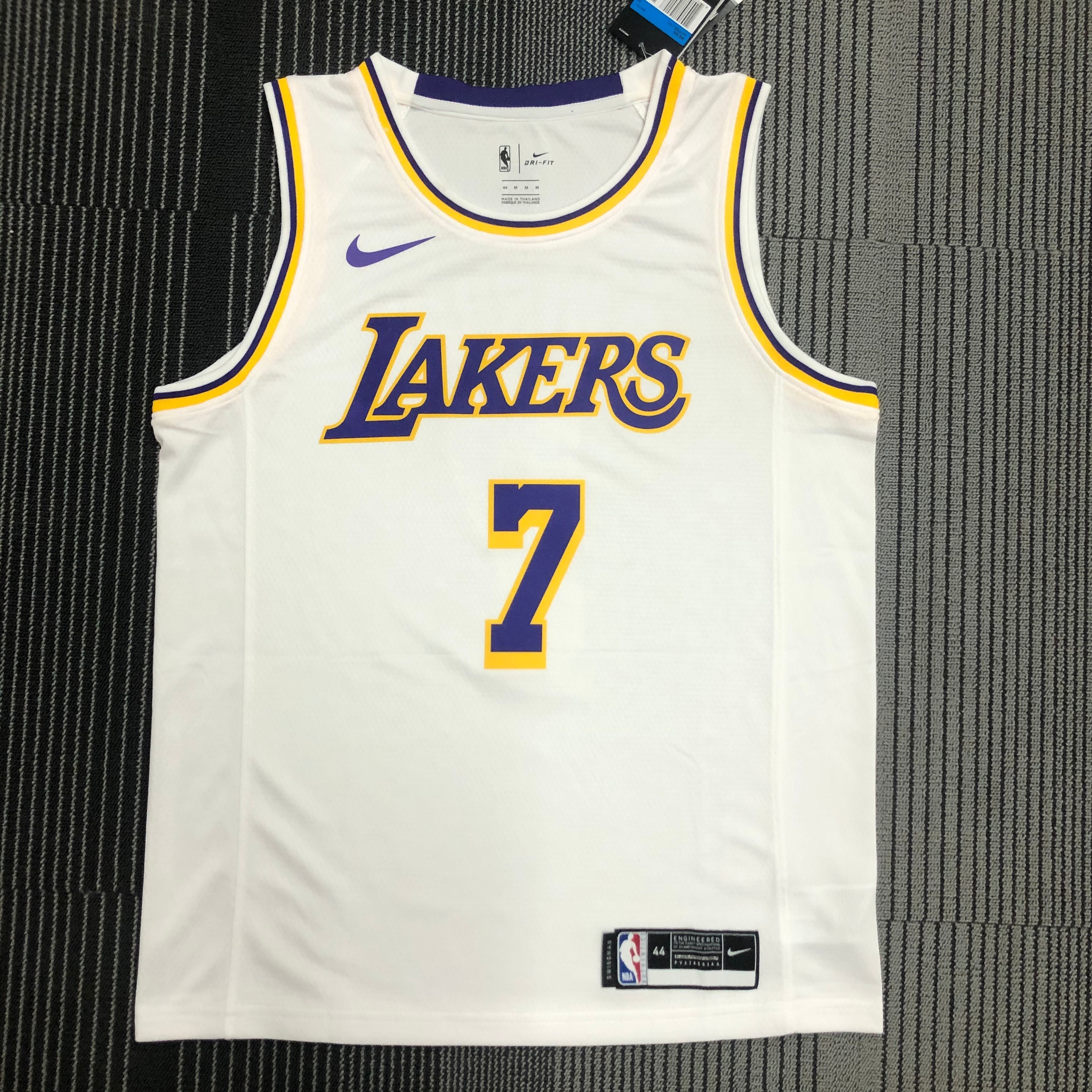 NBA Men Los Angeles Lakers #7 ANTHONY Retro White Round Neck Jersey High Quality Name and Number Print - leoleo123123