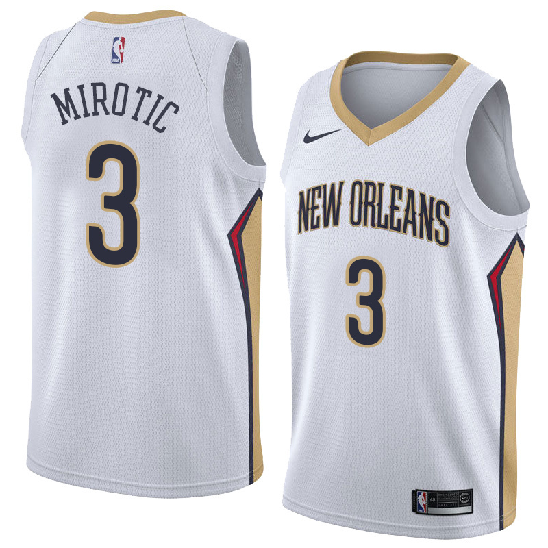 NBA Men New Orleans Pelicans White #3 MIROTICJersey High Quality Name and Number Print - leoleo123123