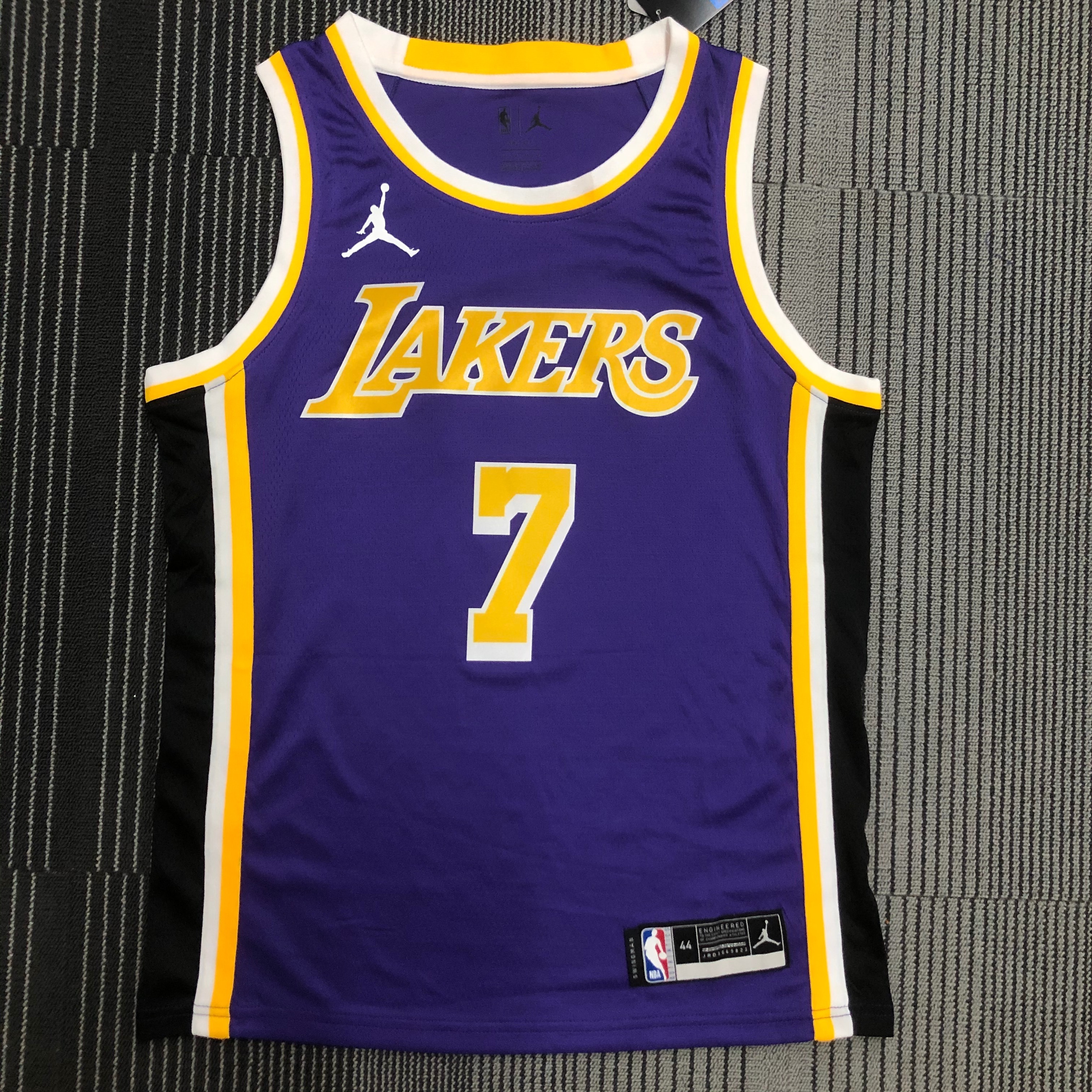 NBA Men Season 2021 Los Angeles Lakers #7 ANTHONY Purple Round Neck with Jordan logo Jersey High Quality Name and Number Print - leoleo123123