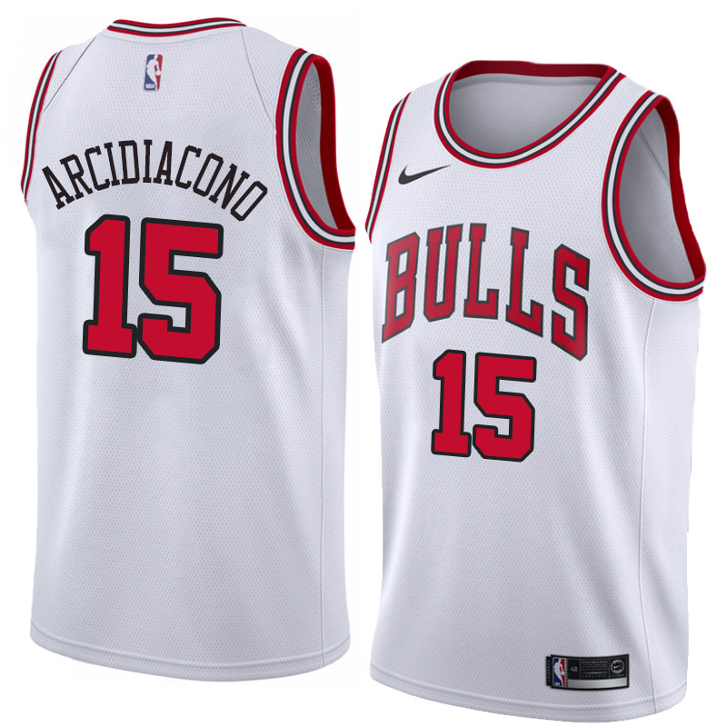 NBA Men Chicago Bulls White #15 ARCIDIACONO Jersey High Quality Name and Number Print - leoleo123123