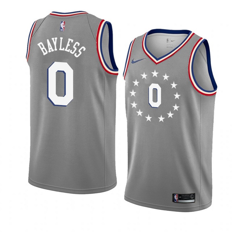NBA Men Philadelphia 76ers Grey City #0 BAYLESS Jersey High Quality Name and Number Print - leoleo123123