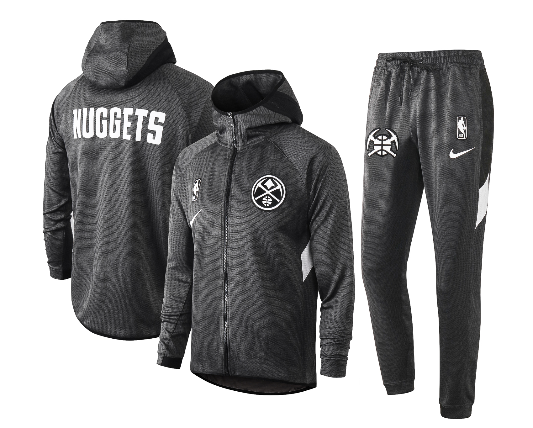 NBA Denver Nuggets Dark Grey with Cap Jacket Tracksuit High Quality - leoleo123123