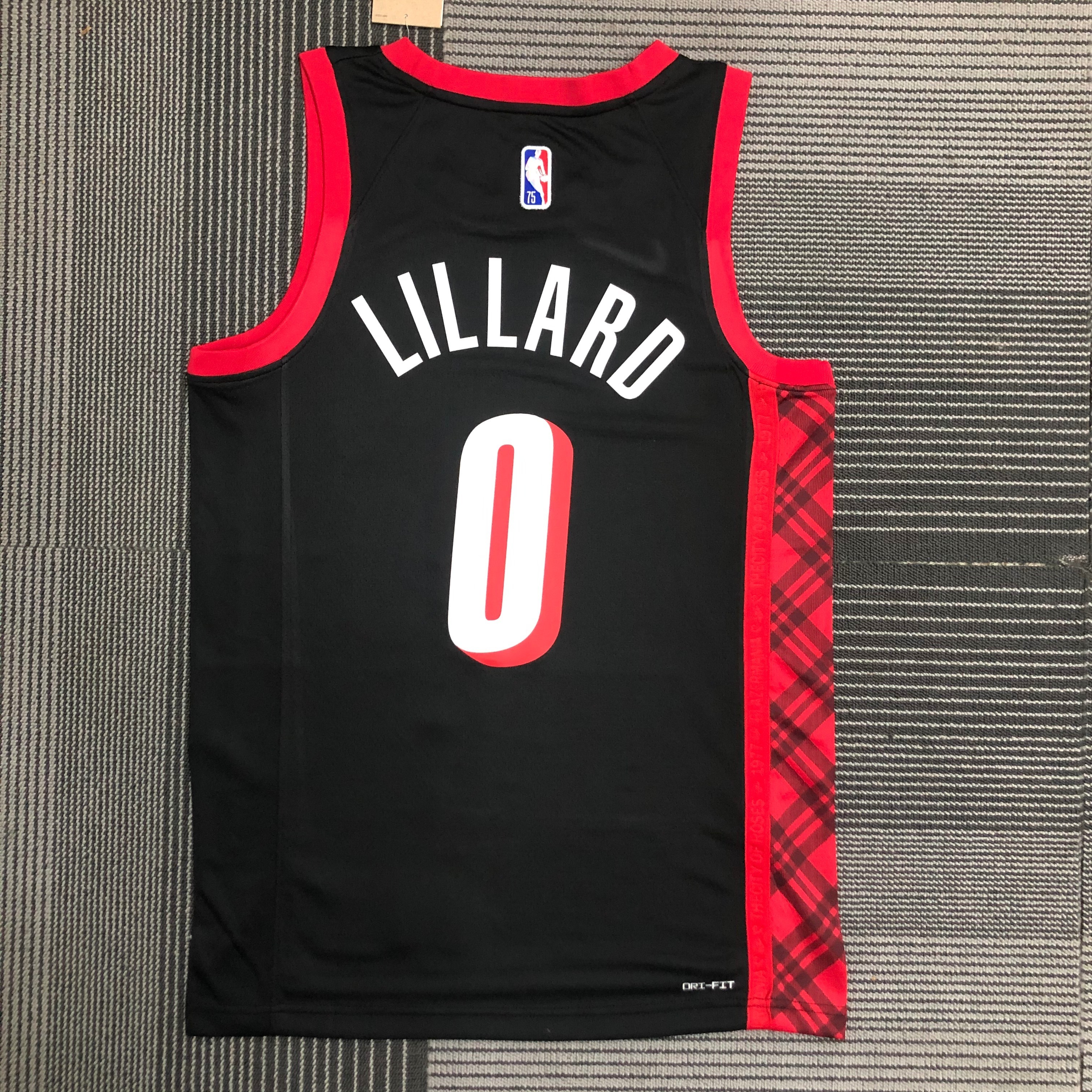 NBA Season 75th Anniversary 2022 Portland Trail Blazers Black #0 LILLARD Jersey High Quality Name and Number Print - leoleo123123