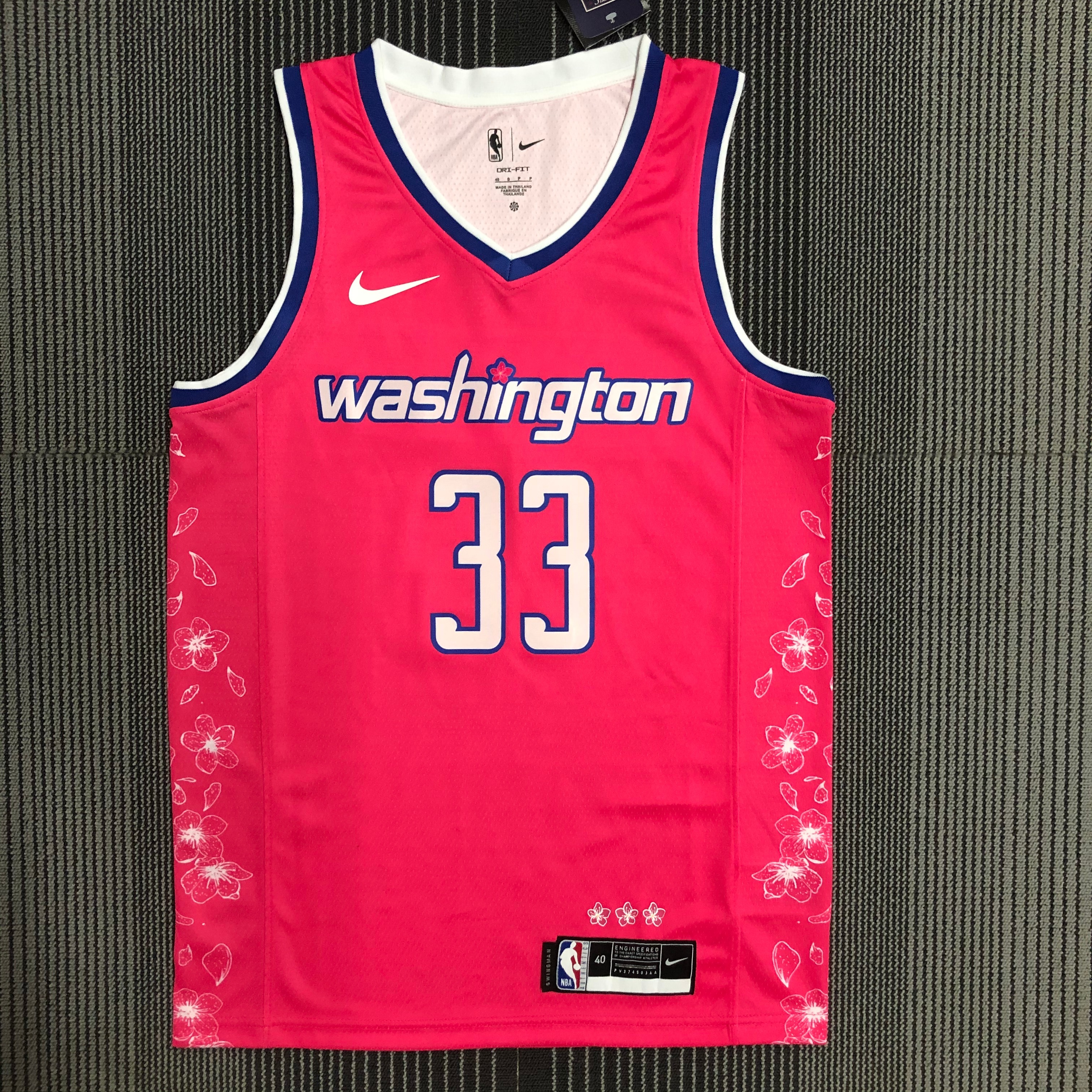 NBA Men Season 2023 Washington Wizards Pink #33 KUZMA Jersey High Quality Name and Number Print - leoleo123123
