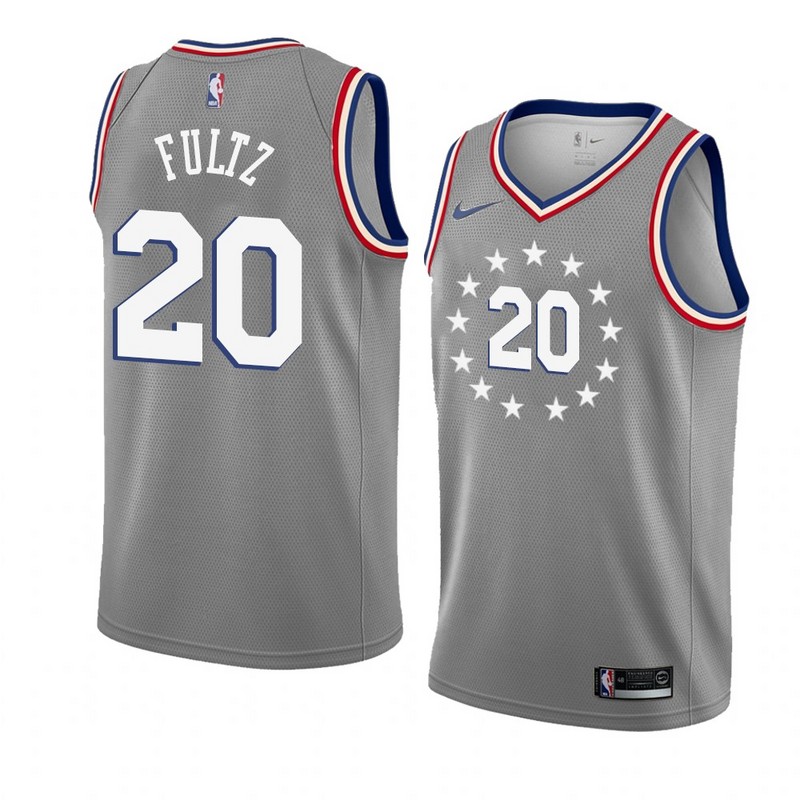 NBA Men Philadelphia 76ers Grey City #20 FULTZ Jersey High Quality Name and Number Print - leoleo123123
