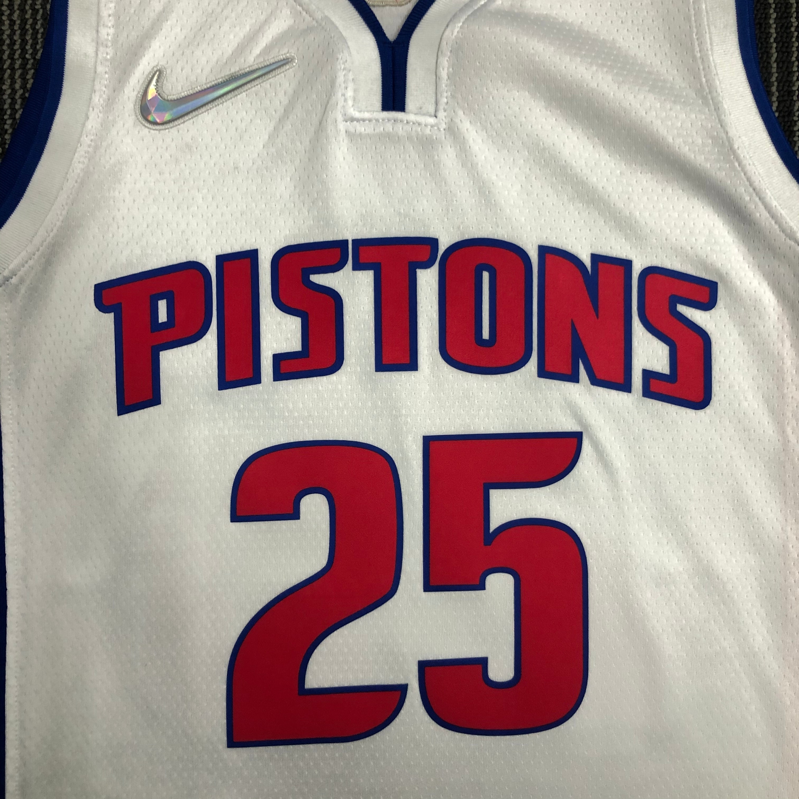 NBA 75th Anniversary Detroit Pistons White #25 ROSE Jersey High Quality Name and Number Print - leoleo123123