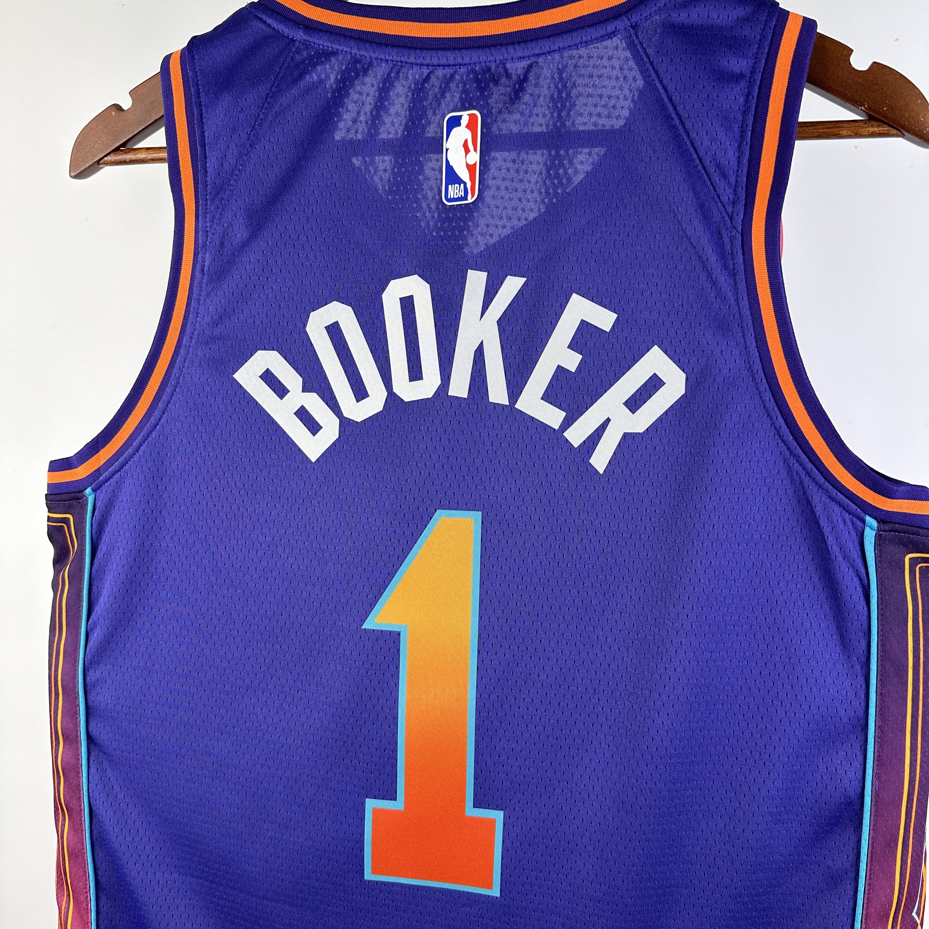NBA Men 2024 Phoenix Suns Purple City Edition #1 BOOKER Jersey High Quality Name and Number Print - leoleo123123