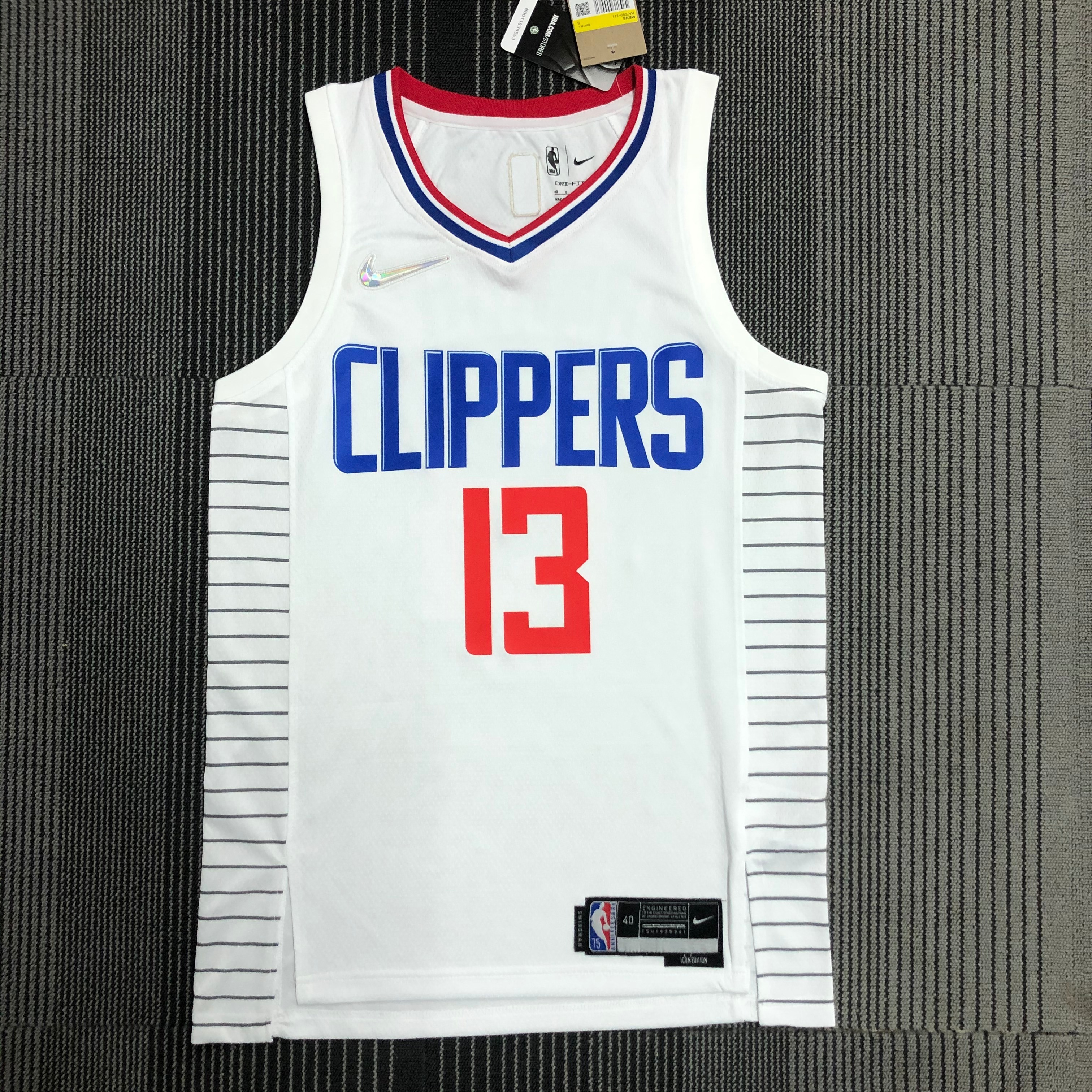 NBA Men 75th Anniversary Los Angeles Clippers White #13 GEORGE Jersey High Quality Name and Number Print - leoleo123123