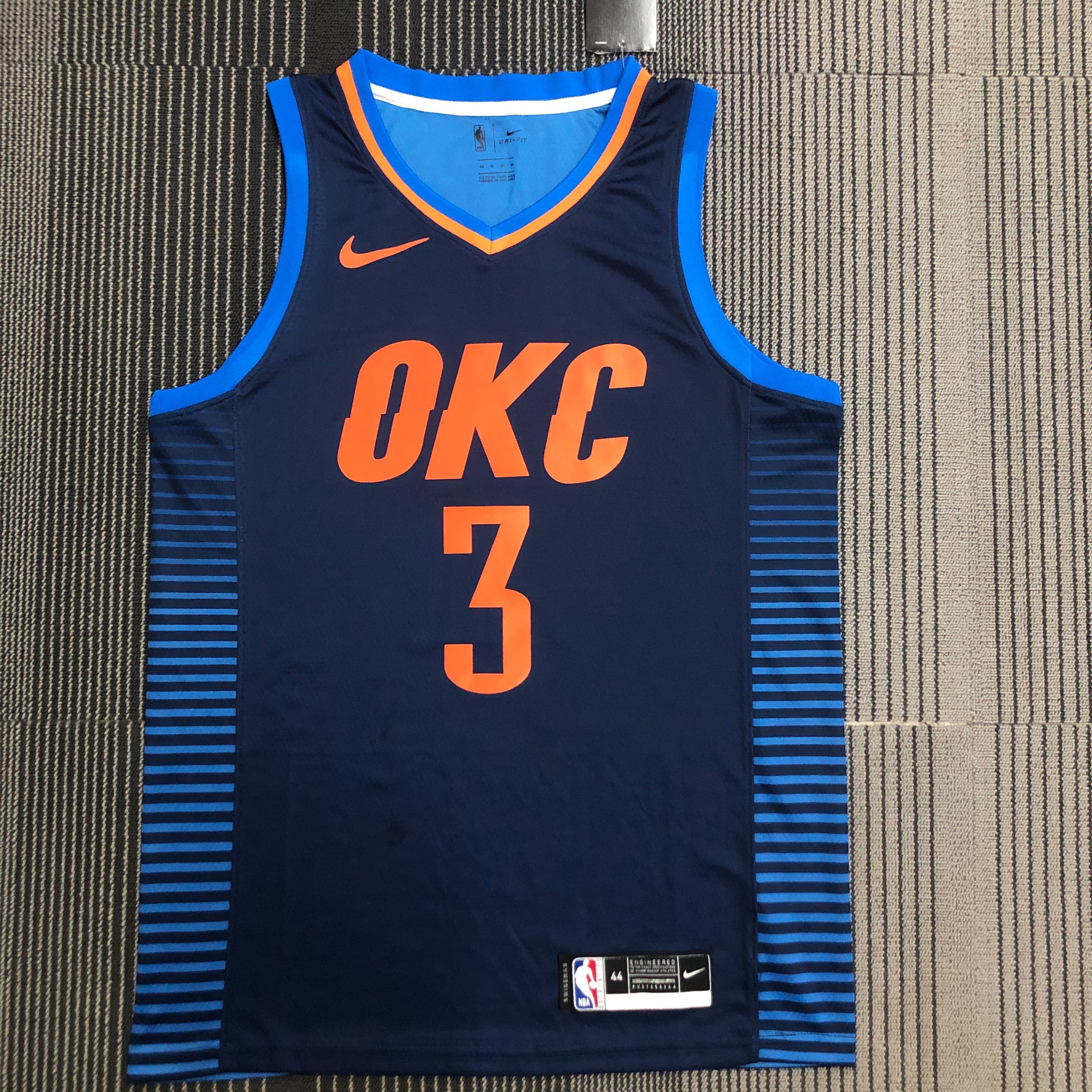 NBA Men Oklahoma City Thunder Dark Blue #3 PAUL Jersey High Quality Name and Number Print - leoleo123123