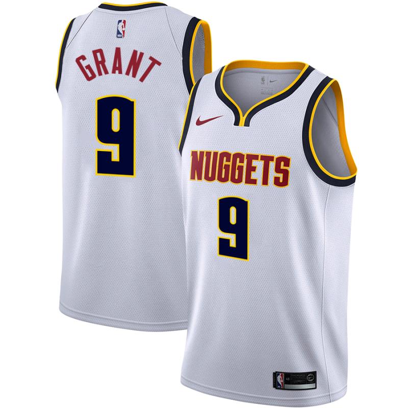 NBA Men Denver Nuggets White #9 GRANT Jersey High Quality Name and Number Print - leoleo123123