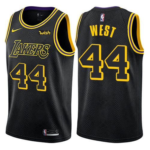 NBA Men Los Angeles Lakers Black #44 WEST Round Neck Jersey High Quality Name and Number Print - leoleo123123
