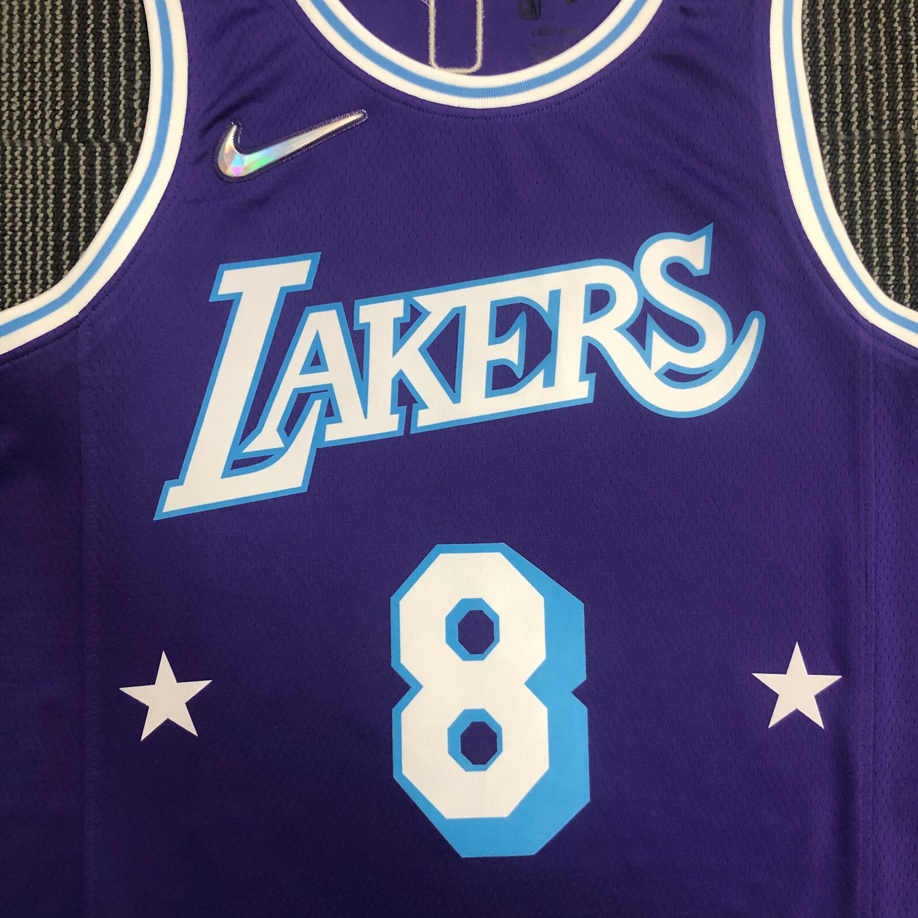 NBA Season 2022 75th Anniversary Los Angeles Lakers Purple Round Neck #8 BRYANT Jersey High Quality Name and Number Print - leoleo123123