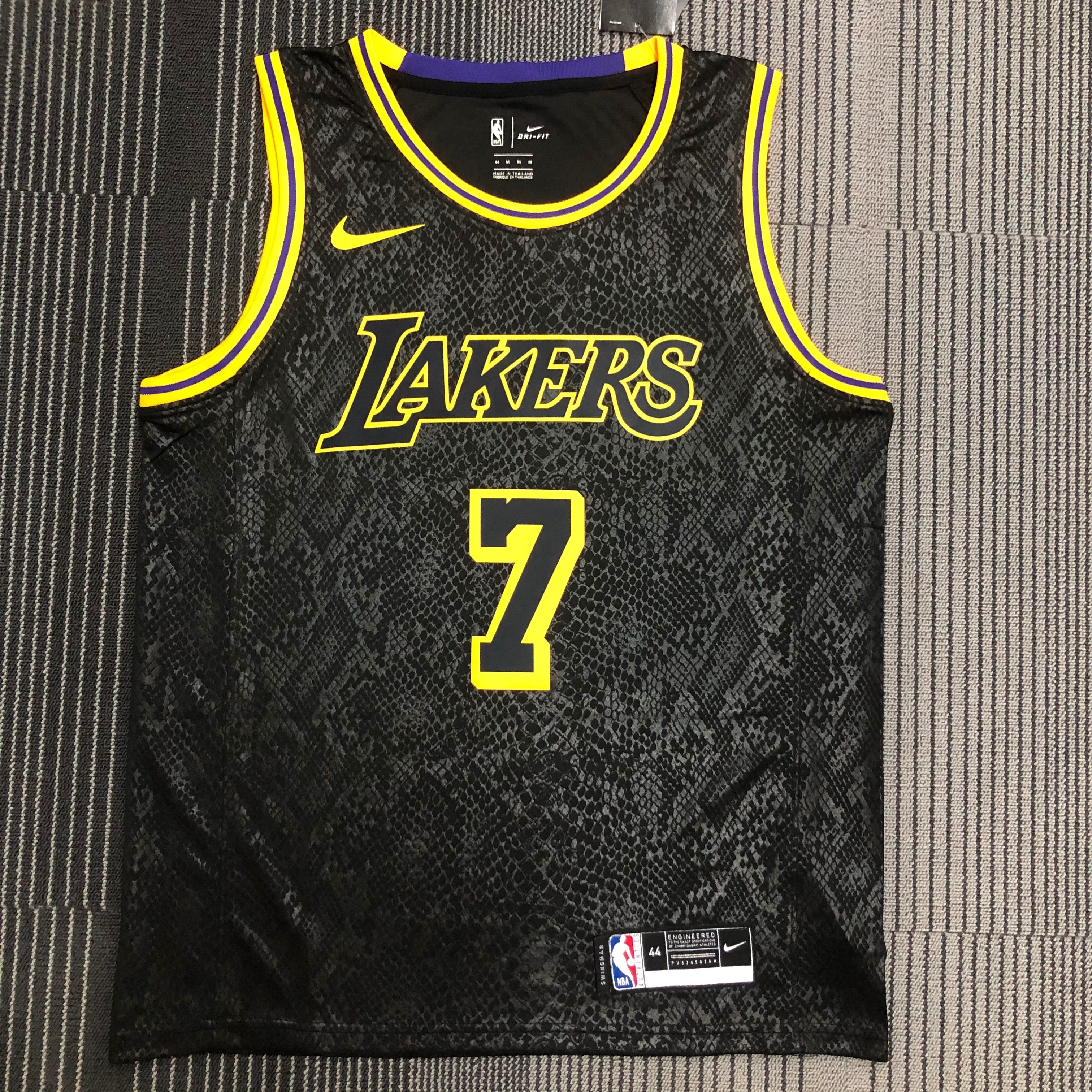 NBA Men Los Angeles Lakers Black #7 ANTHONY Round Neck Jersey High Quality Name and Number Print - leoleo123123