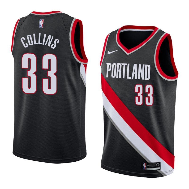 NBA Portland Trail Blazers Black #33 COLLINS Jersey High Quality Name and Number Print - leoleo123123
