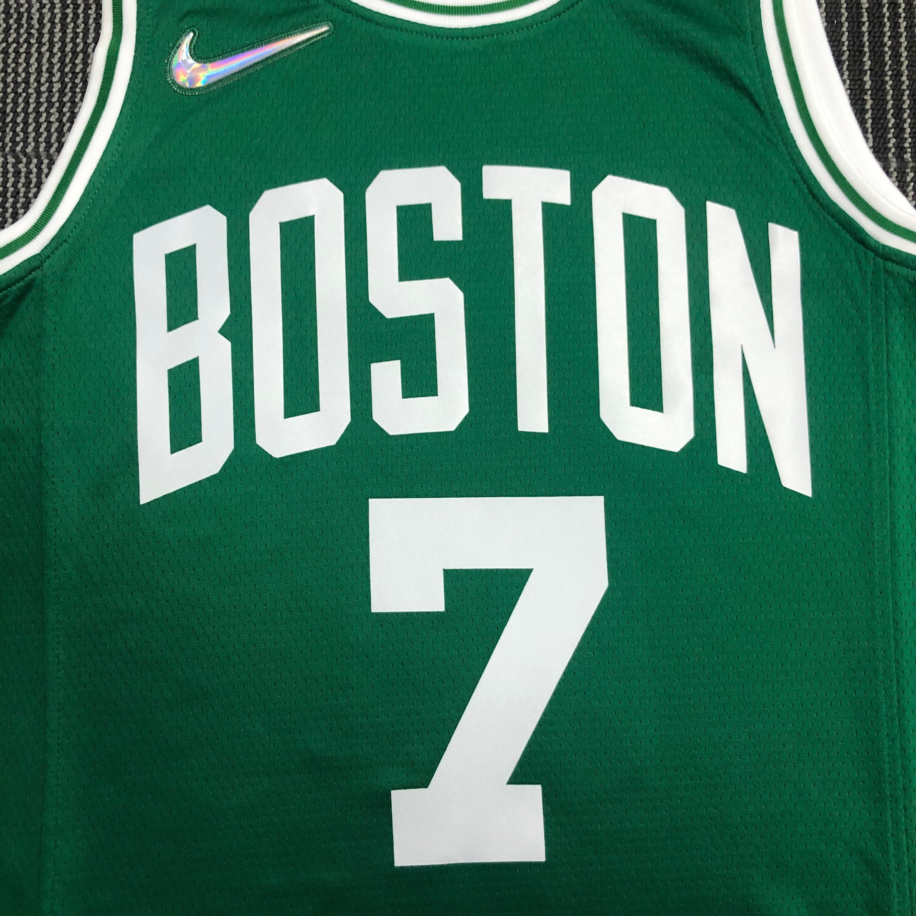 NBA 75th Anniversary Boston Celtics Green #7 BROWN Jersey High Quality Name and Number Print - leoleo123123